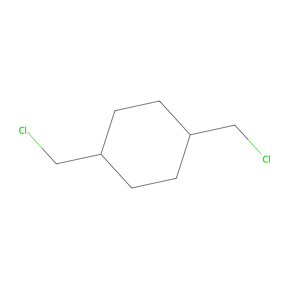 Cyclohexane, 1,4-bis(chloromethyl)- molecular structure, CAS 824-93-1