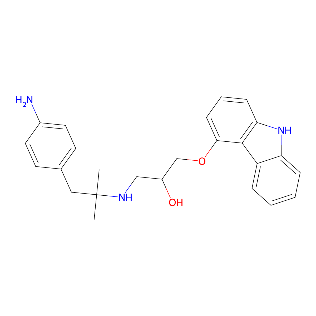 4-Aminobenzylcarazolol molecular structure, CAS 82408-63-7