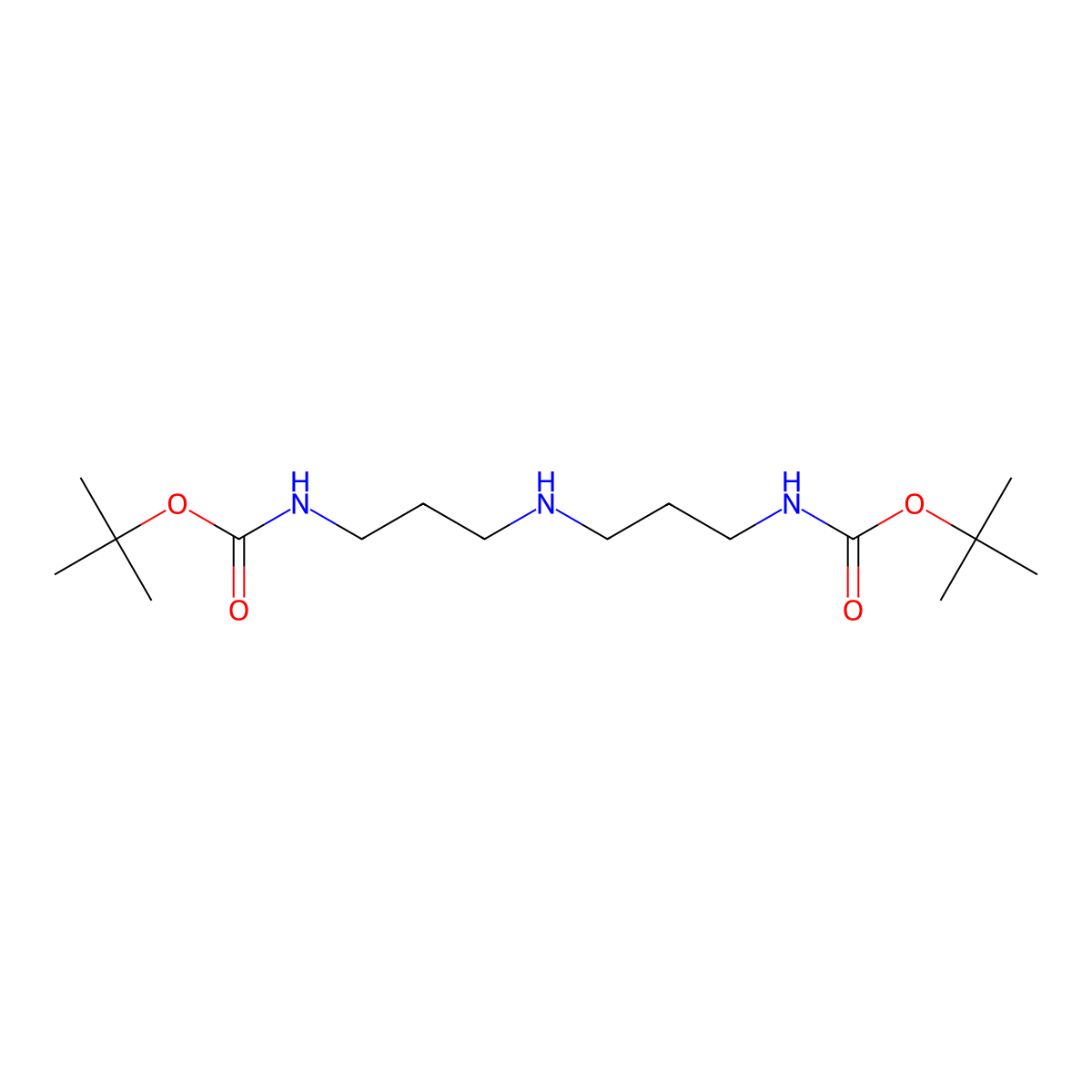 1,1-Dimethylethyl 13,13-dimethyl-11-oxo-12-oxa-2,6,10-triazatetradecanoate molecular structure, CAS 82409-02-7