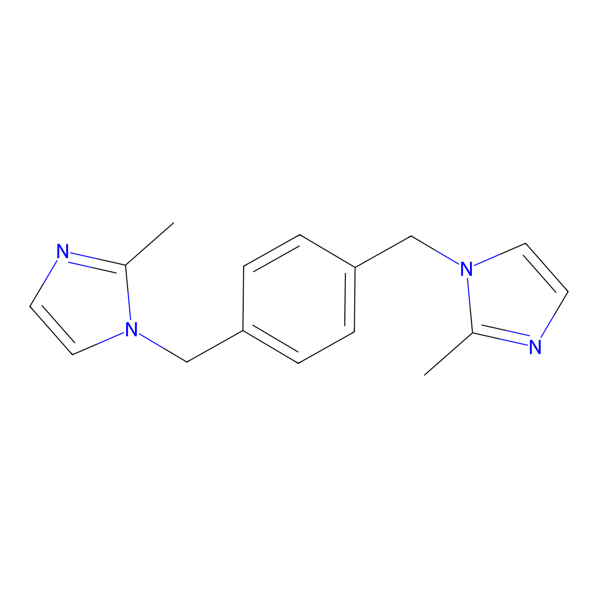 1,1'-(1,4-Phenylenebis(methylene))bis(2-methyl-1H-imidazole) molecular structure, CAS 82410-79-5