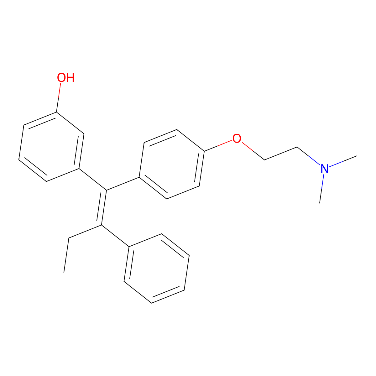 Droloxifene molecular structure, CAS 82413-20-5
