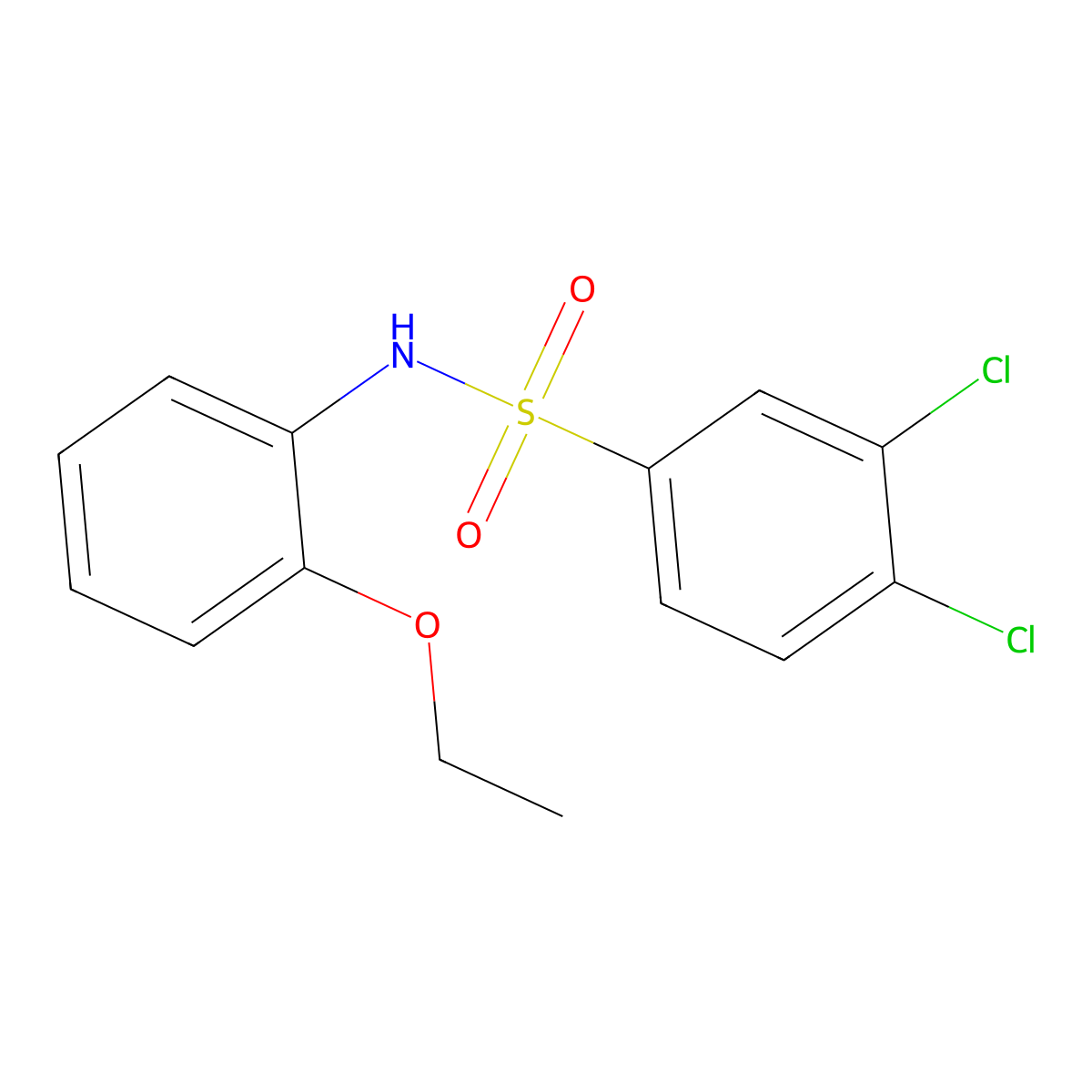 3,4-dichloro-N-(2-ethoxyphenyl)benzenesulfonamide molecular structure, CAS 82417-18-3