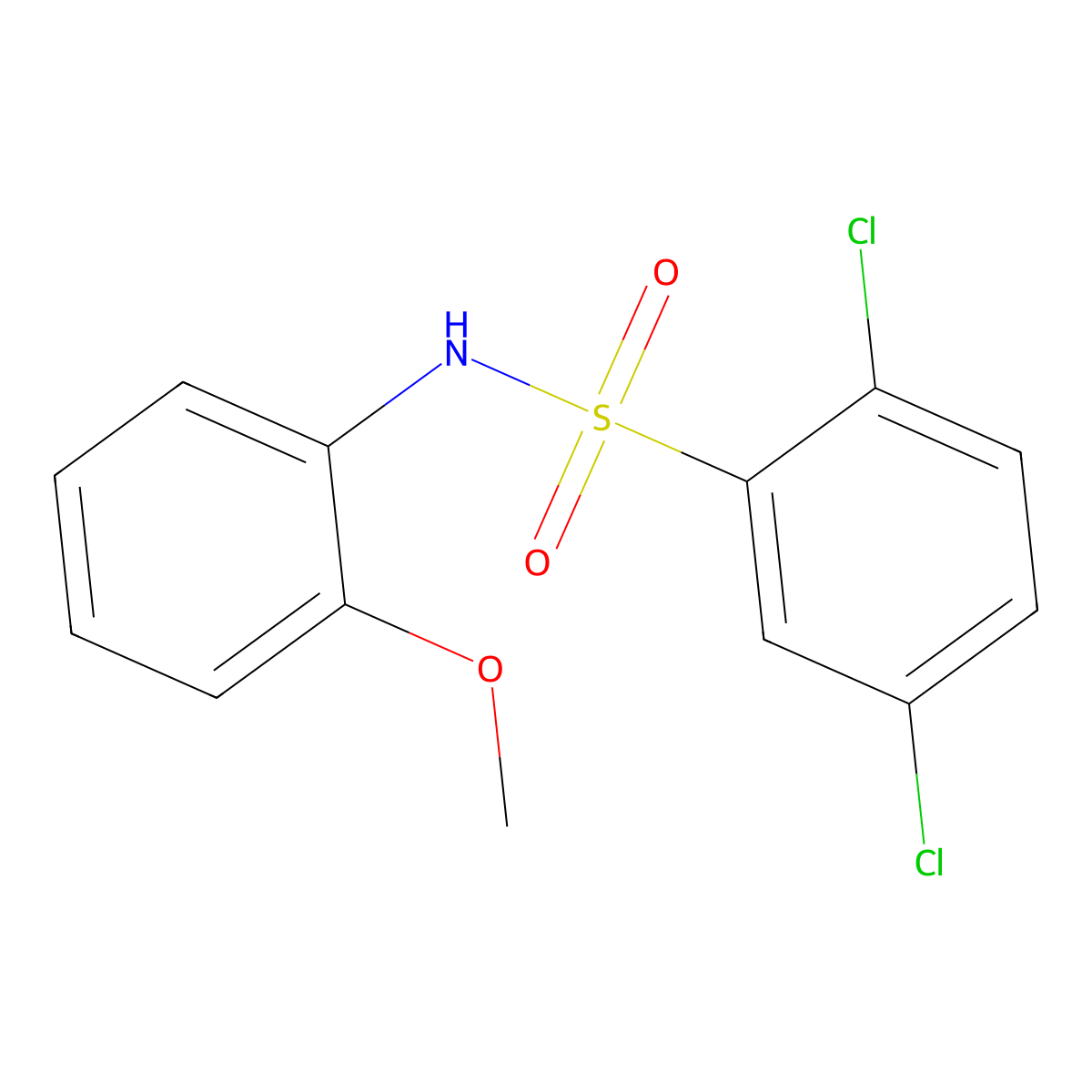 2,5-dichloro-N-(2-methoxyphenyl)benzenesulfonamide molecular structure, CAS 82417-21-8