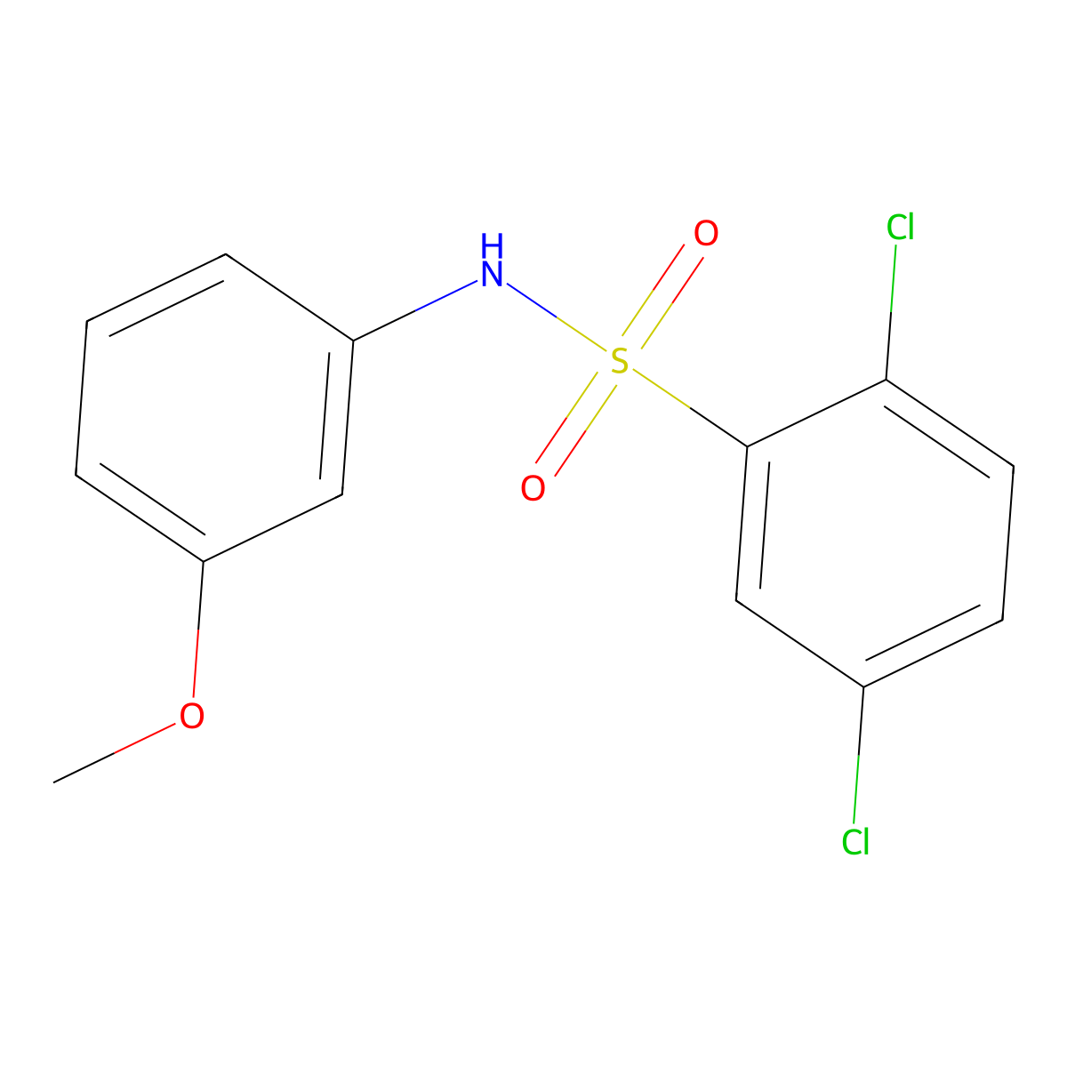 2,5-dichloro-N-(3-methoxyphenyl)benzenesulfonamide molecular structure, CAS 82417-22-9