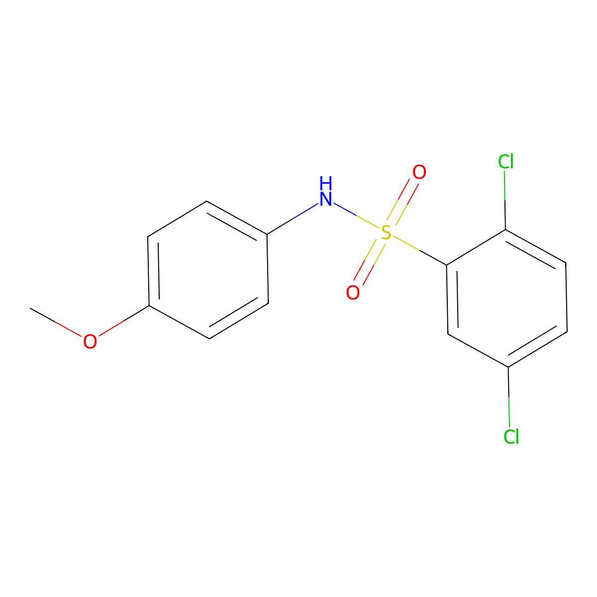 2,5-dichloro-N-(4-methoxyphenyl)benzenesulfonamide molecular structure, CAS 82417-23-0