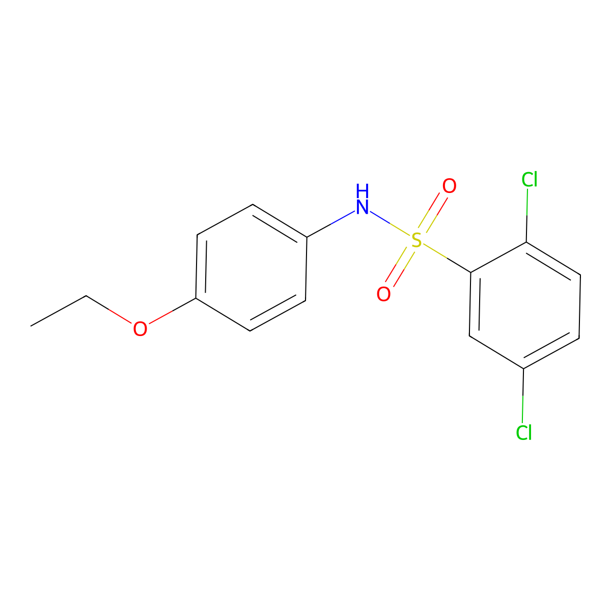 2,5-dichloro-N-(4-ethoxyphenyl)benzenesulfonamide molecular structure, CAS 82417-26-3