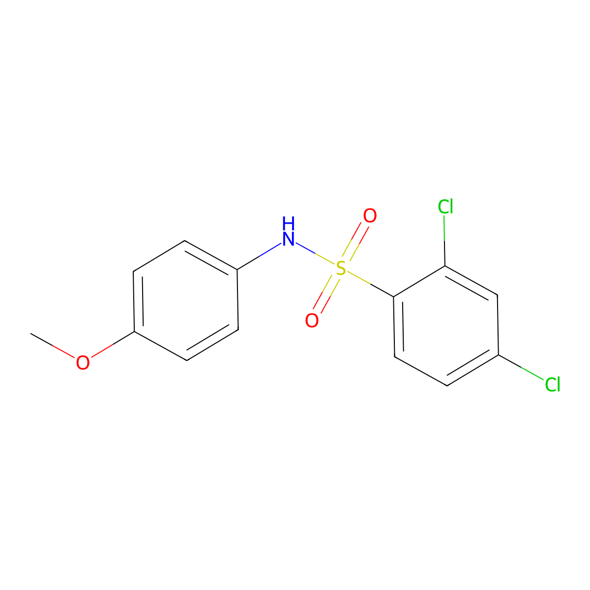 2,4-dichloro-N-(4-methoxyphenyl)benzenesulfonamide molecular structure, CAS 82417-29-6