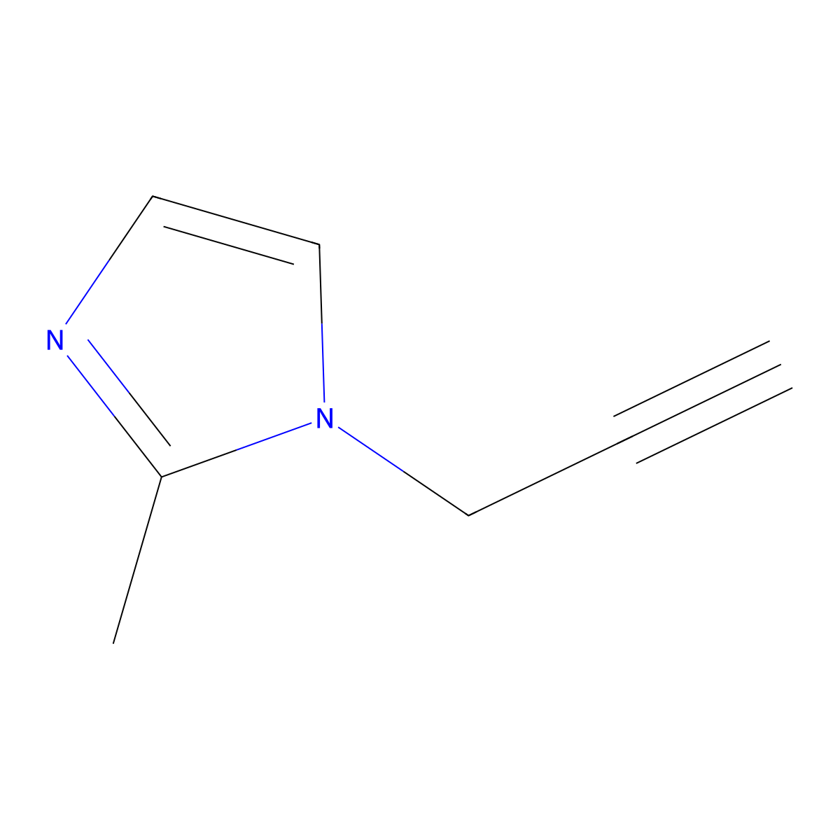 2-Methyl-1-prop-2-ynylimidazole molecular structure, CAS 82418-40-4