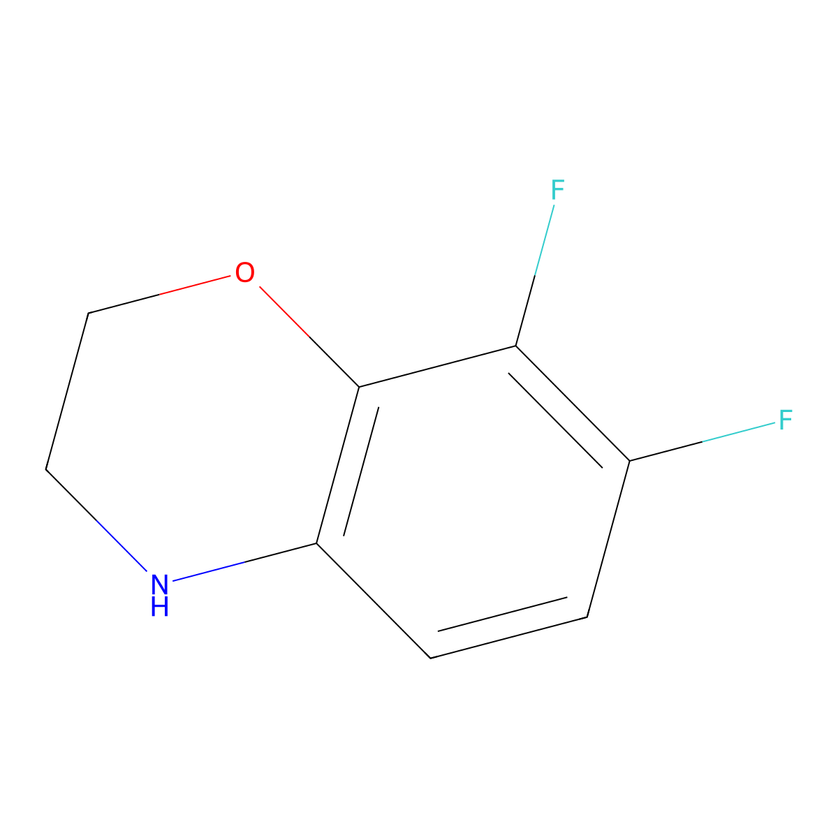 7,8-difluoro-3,4-dihydro-2H-1,4-benzoxazine molecular structure, CAS 82419-29-2