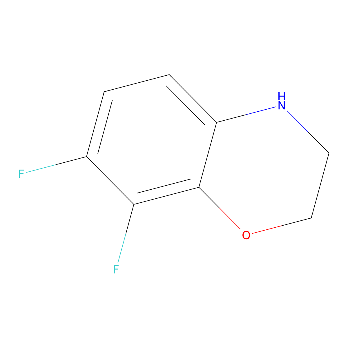 7,8-difluoro-3,4-dihydro-2H-1,4-benzoxazine molecular structure, CAS 82419-29-2