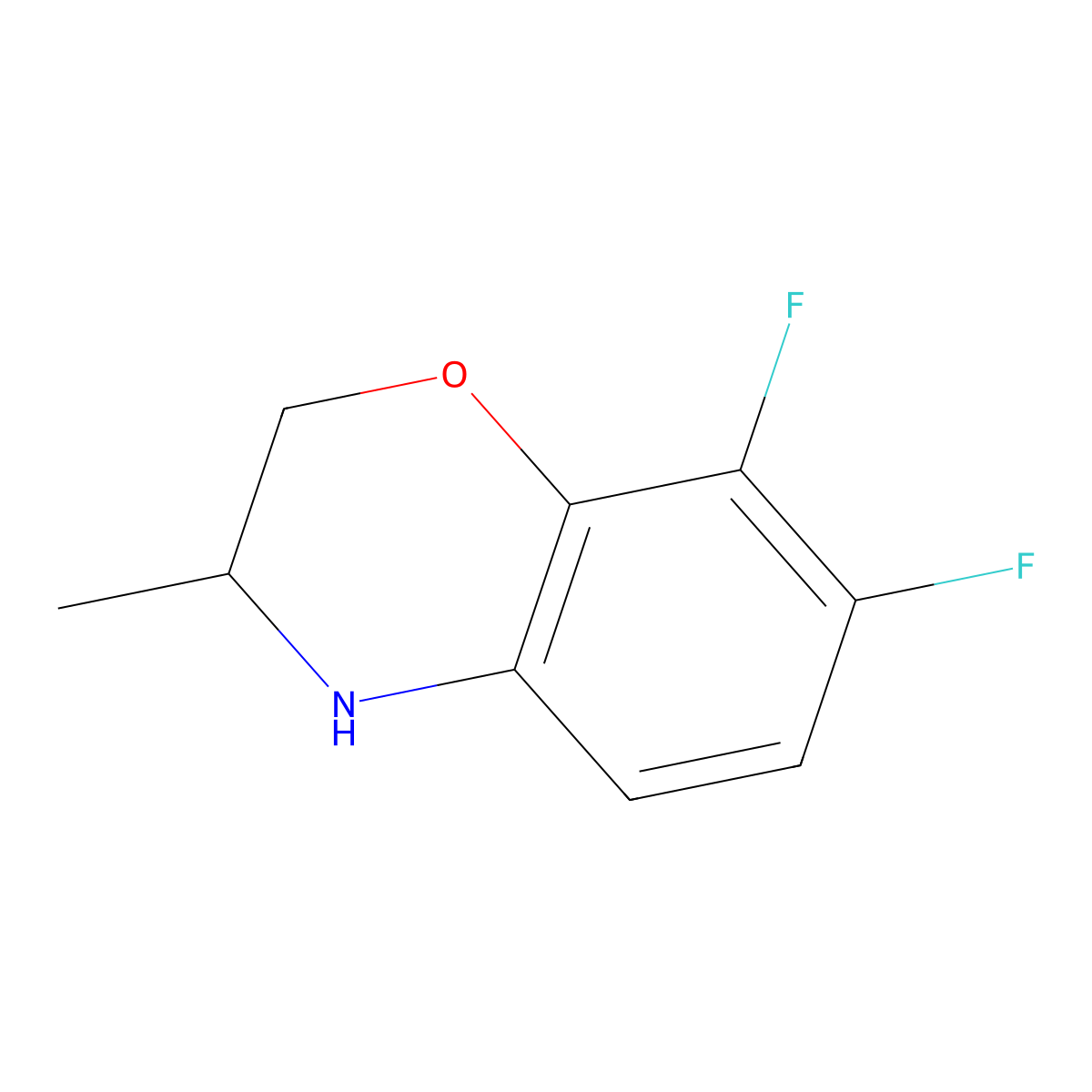 7,8-Difluoro-2,3-dihydro-3-methyl-4H-(1,4)benzoxazine molecular structure, CAS 82419-33-8