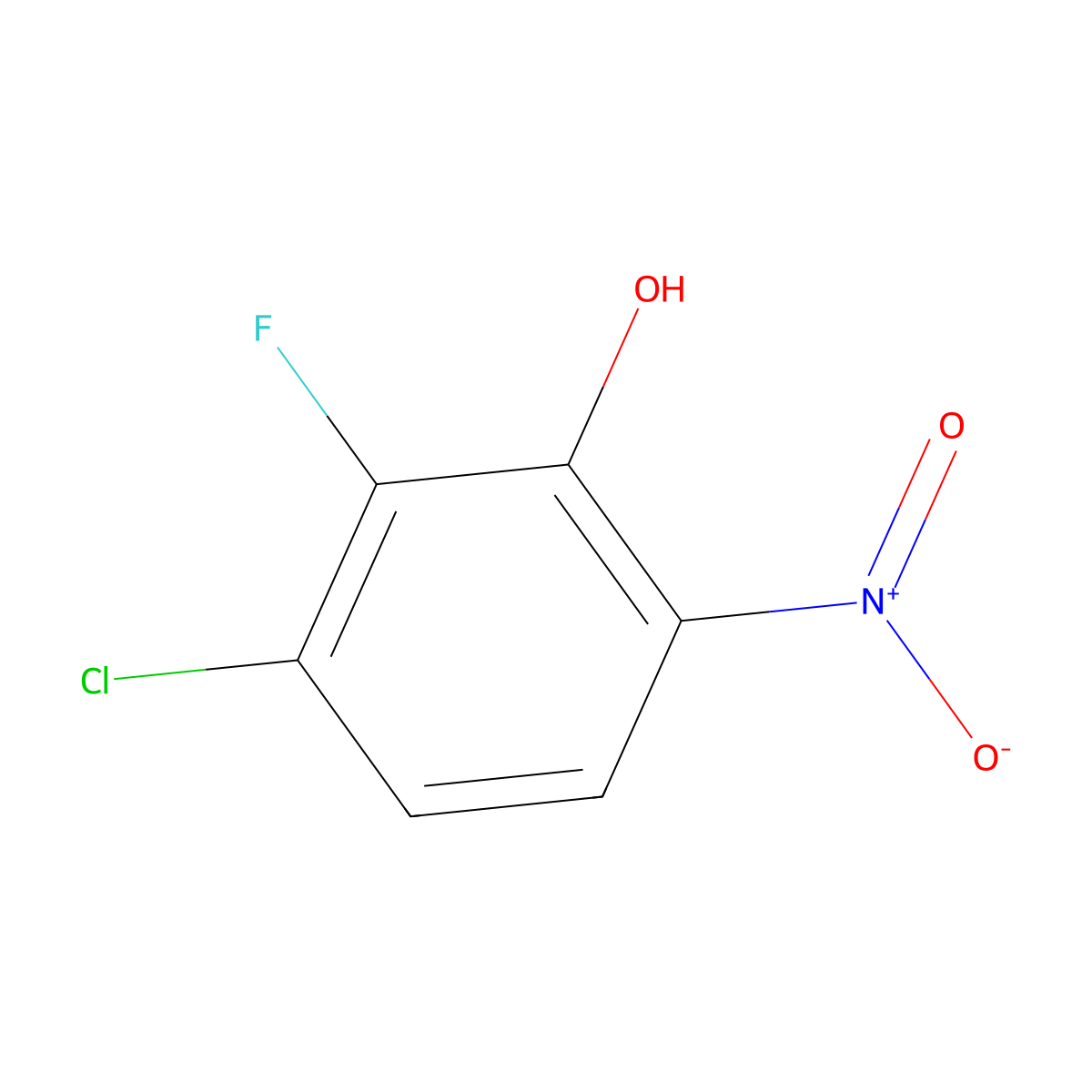 3-Chloro-2-fluoro-6-nitrophenol molecular structure, CAS 82419-40-7