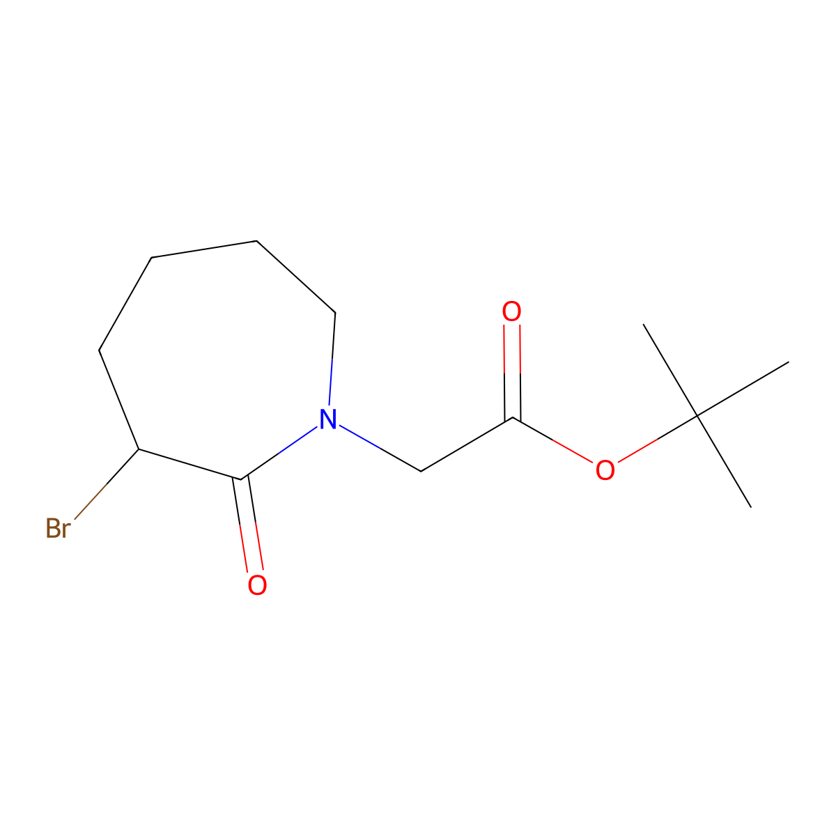 Tert-butyl 2-(3-bromo-2-oxoazepan-1-yl)acetate molecular structure, CAS 82423-89-0
