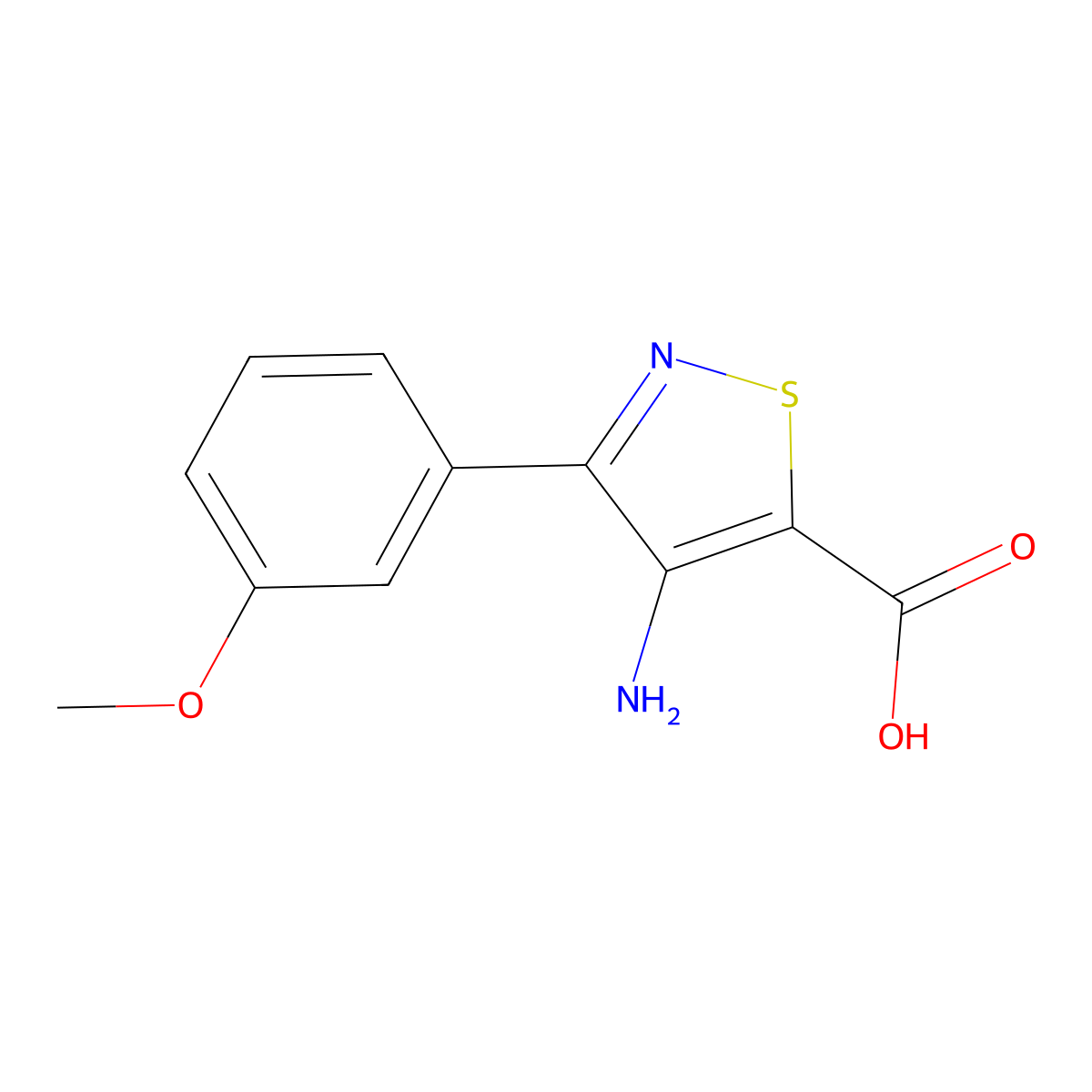 4-Amino-3-(3-methoxyphenyl)-1,2-thiazole-5-carboxylic acid molecular structure, CAS 82424-72-4