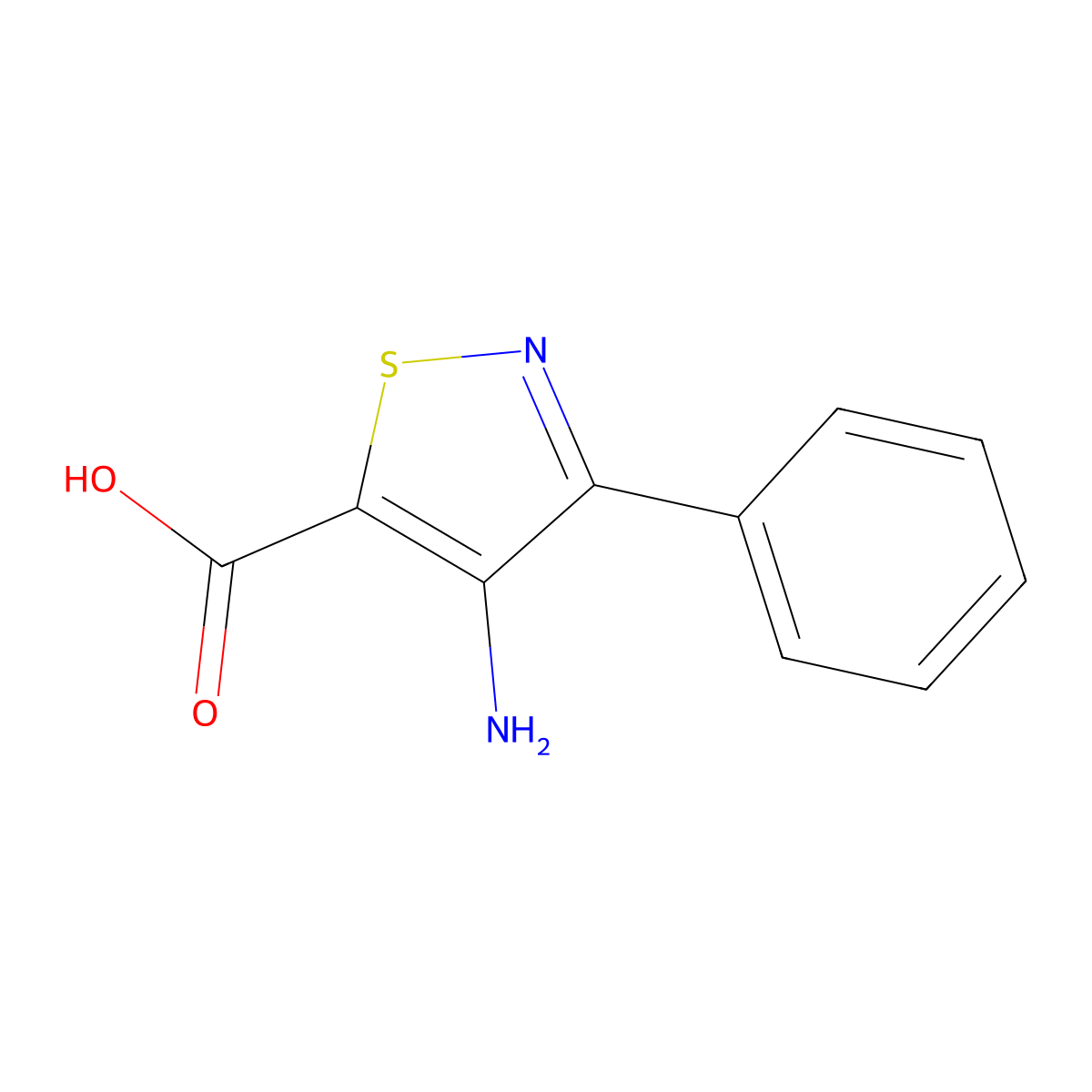 4-Amino-3-phenyl-5-isothiazolecarboxylic acid molecular structure, CAS 82424-75-7