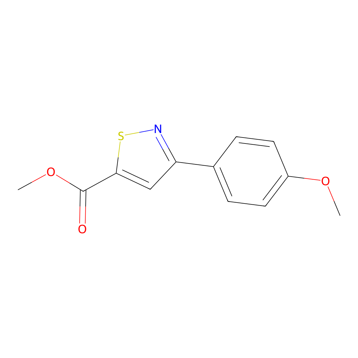 Methyl 3-(4-methoxyphenyl)-5-isothiazolecarboxylate molecular structure, CAS 82424-90-6