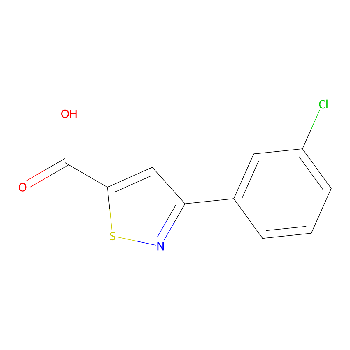 3-(3-Chlorophenyl)-1,2-thiazole-5-carboxylic acid molecular structure, CAS 82424-96-2