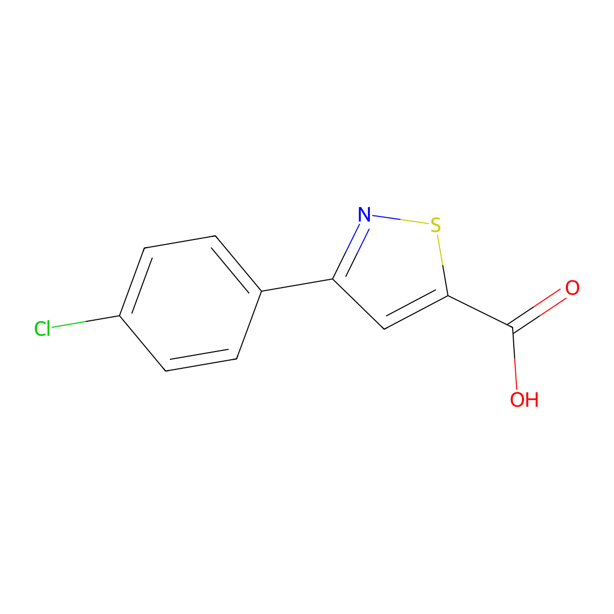 3-(4-Chlorophenyl)-1,2-thiazole-5-carboxylic acid molecular structure, CAS 82424-97-3