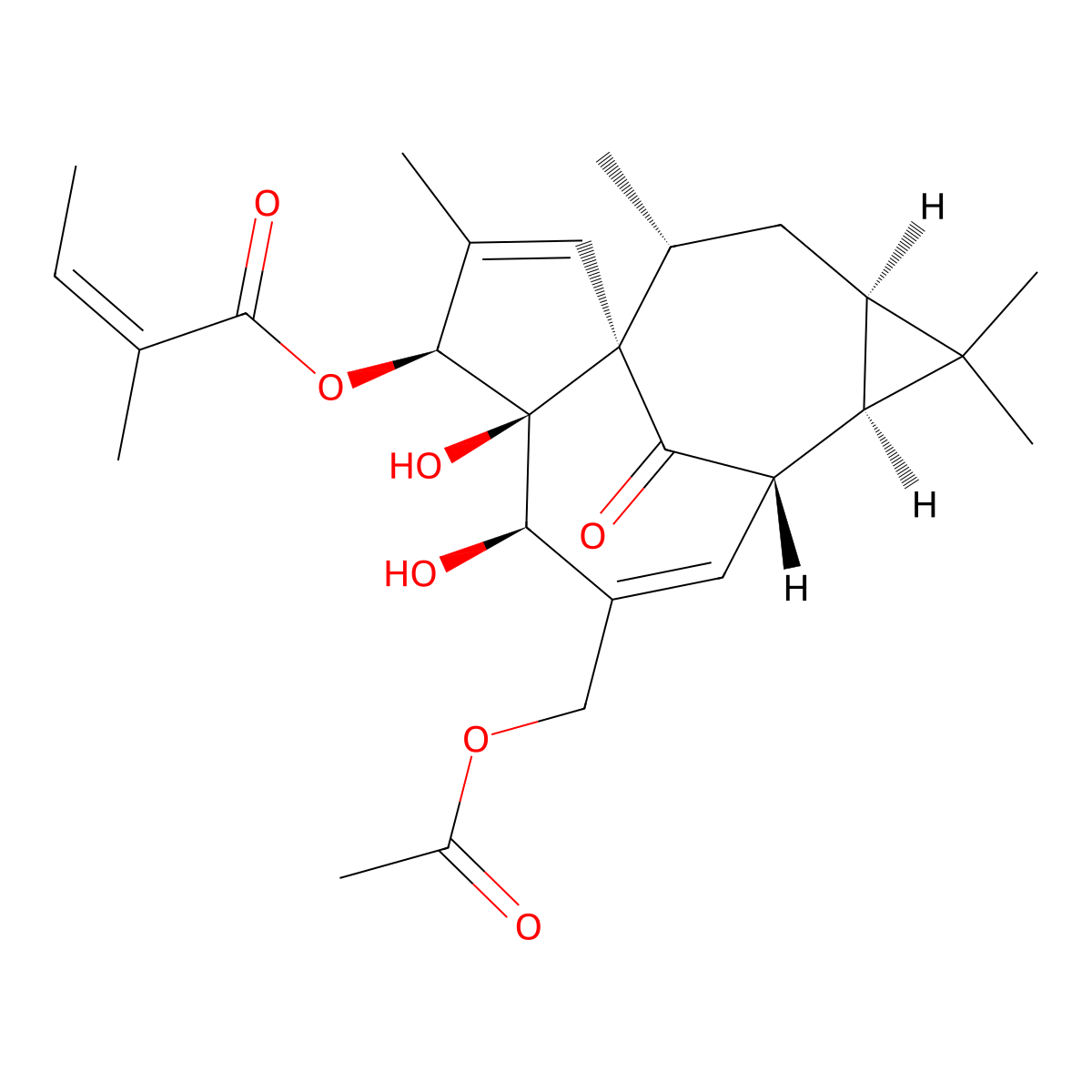 20-O-Acetylingenol-3-angelate molecular structure, CAS 82425-35-2