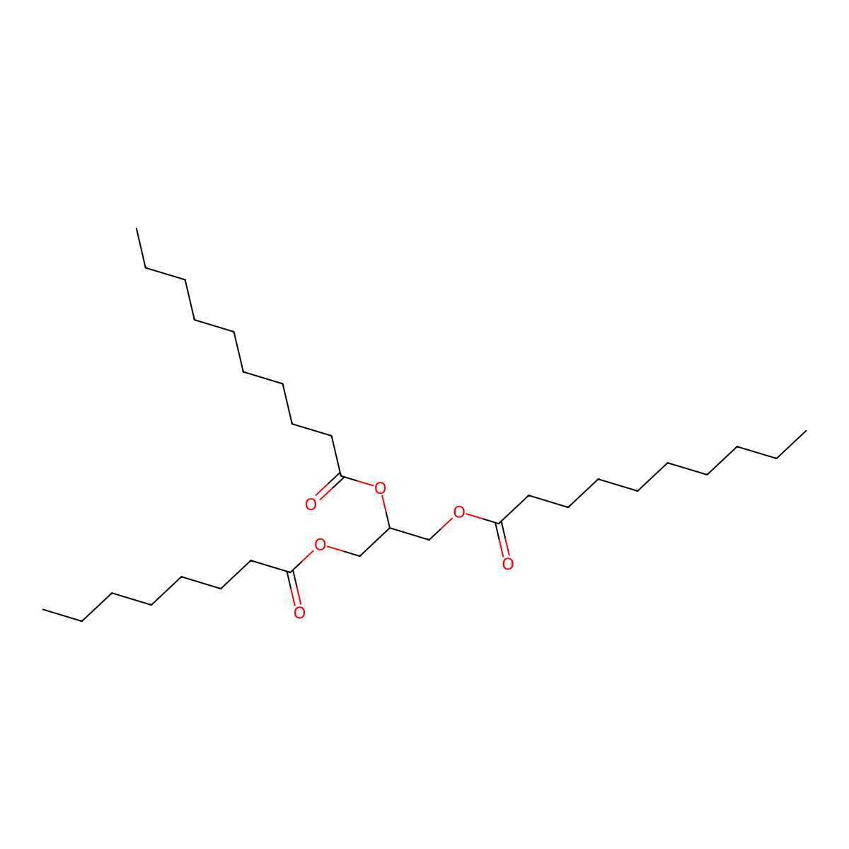 3-(Octanoyloxy)propane-1,2-diyl bis(decanoate) molecular structure, CAS 82426-88-8