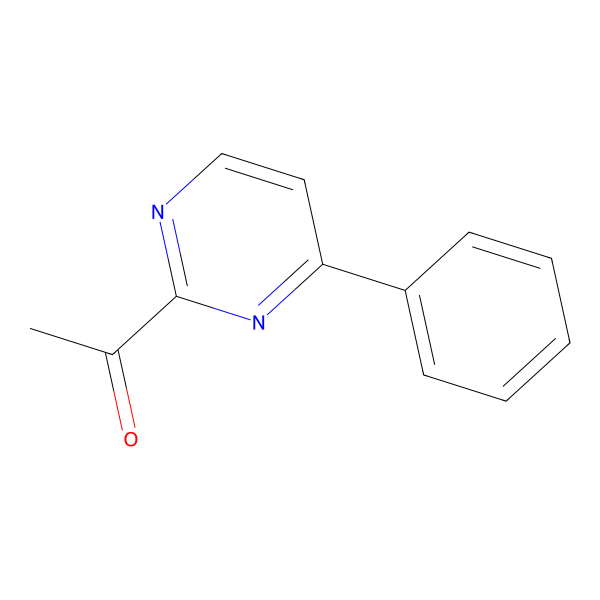 1-(4-Phenylpyrimidin-2-yl)ethan-1-one molecular structure, CAS 82436-95-1
