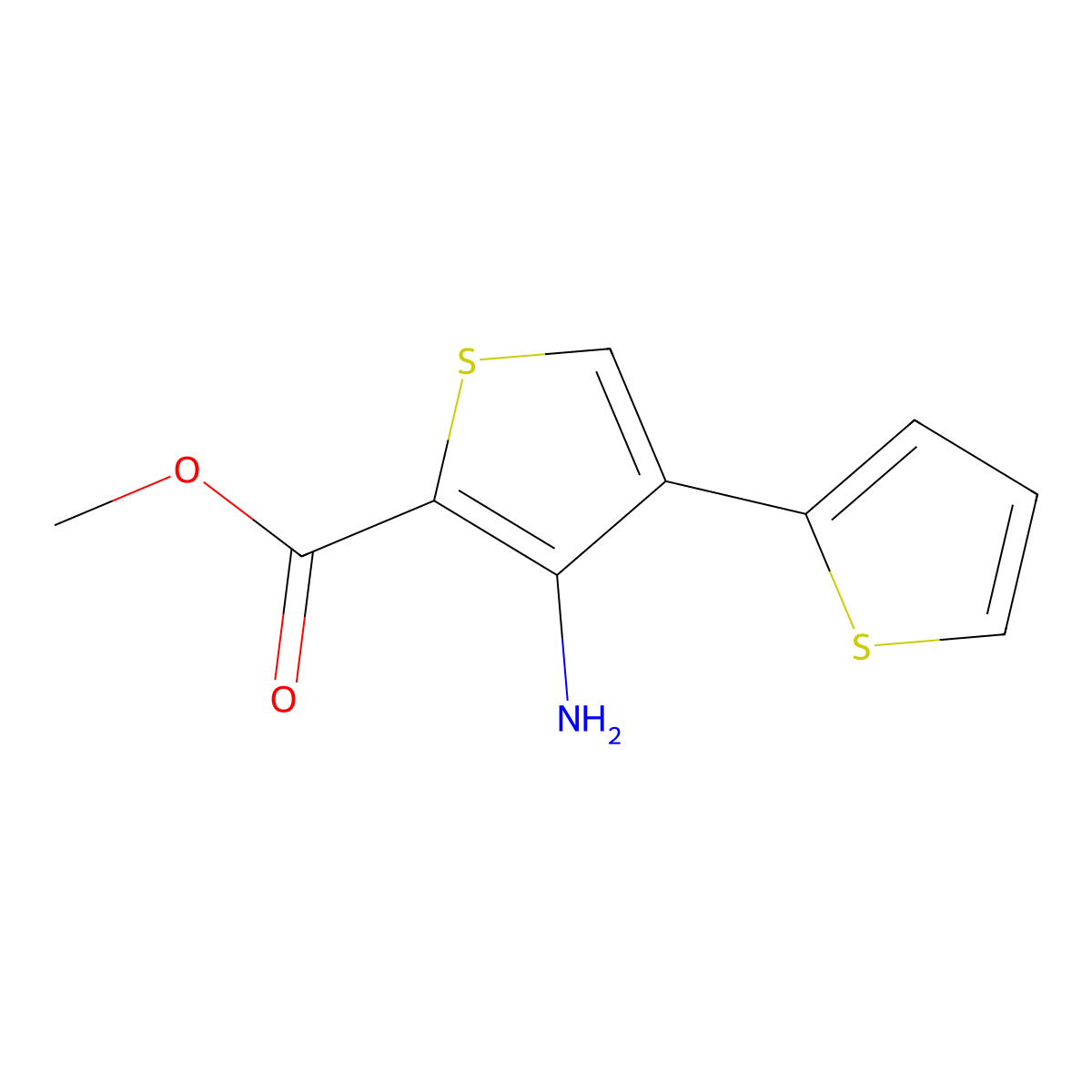 Methyl 4'-amino-[2,3'-bithiophene]-5'-carboxylate molecular structure, CAS 82437-67-0