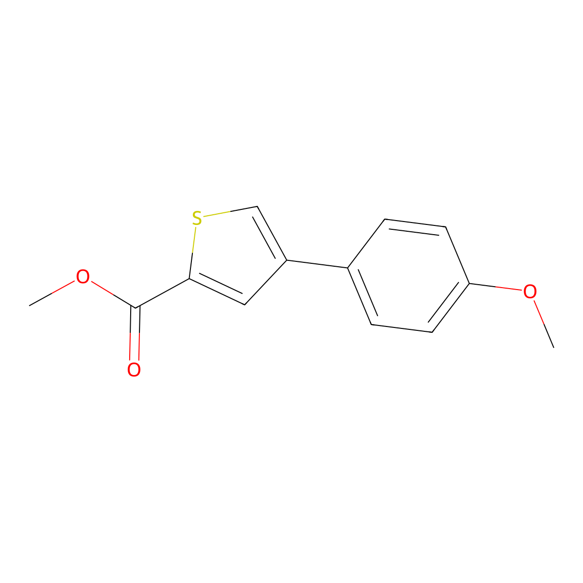 Methyl 4-(4-methoxyphenyl)thiophene-2-carboxylate molecular structure, CAS 82437-73-8