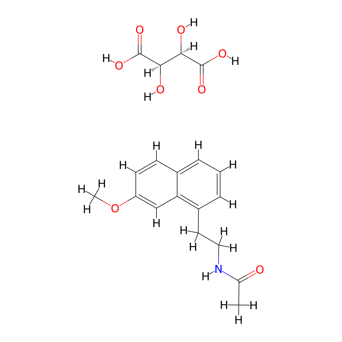 Agomelatine (L(+)-Tartaric acid) molecular structure, CAS 824393-18-2