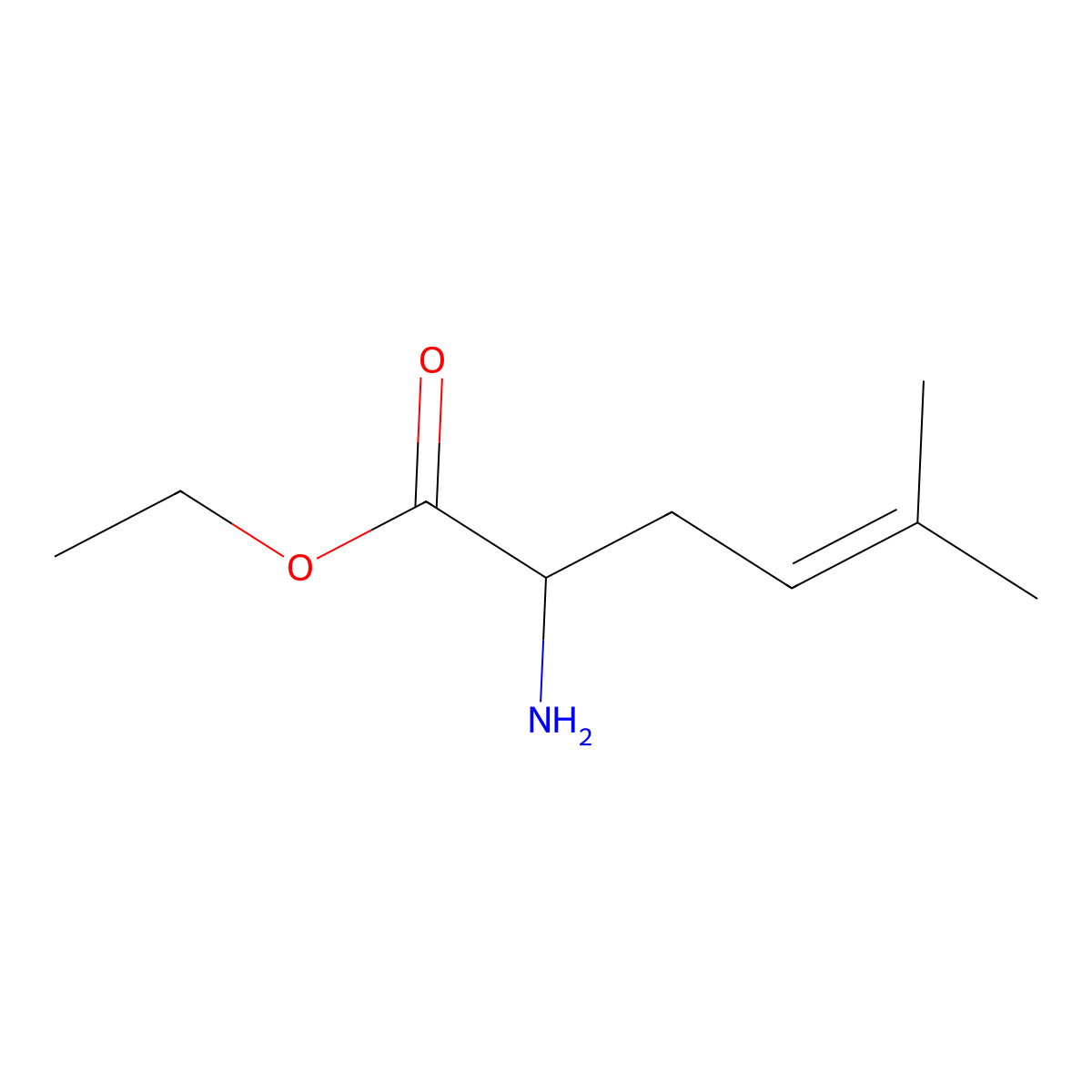 Ethyl 2-amino-5-methylhex-4-enoate molecular structure, CAS 824394-14-1