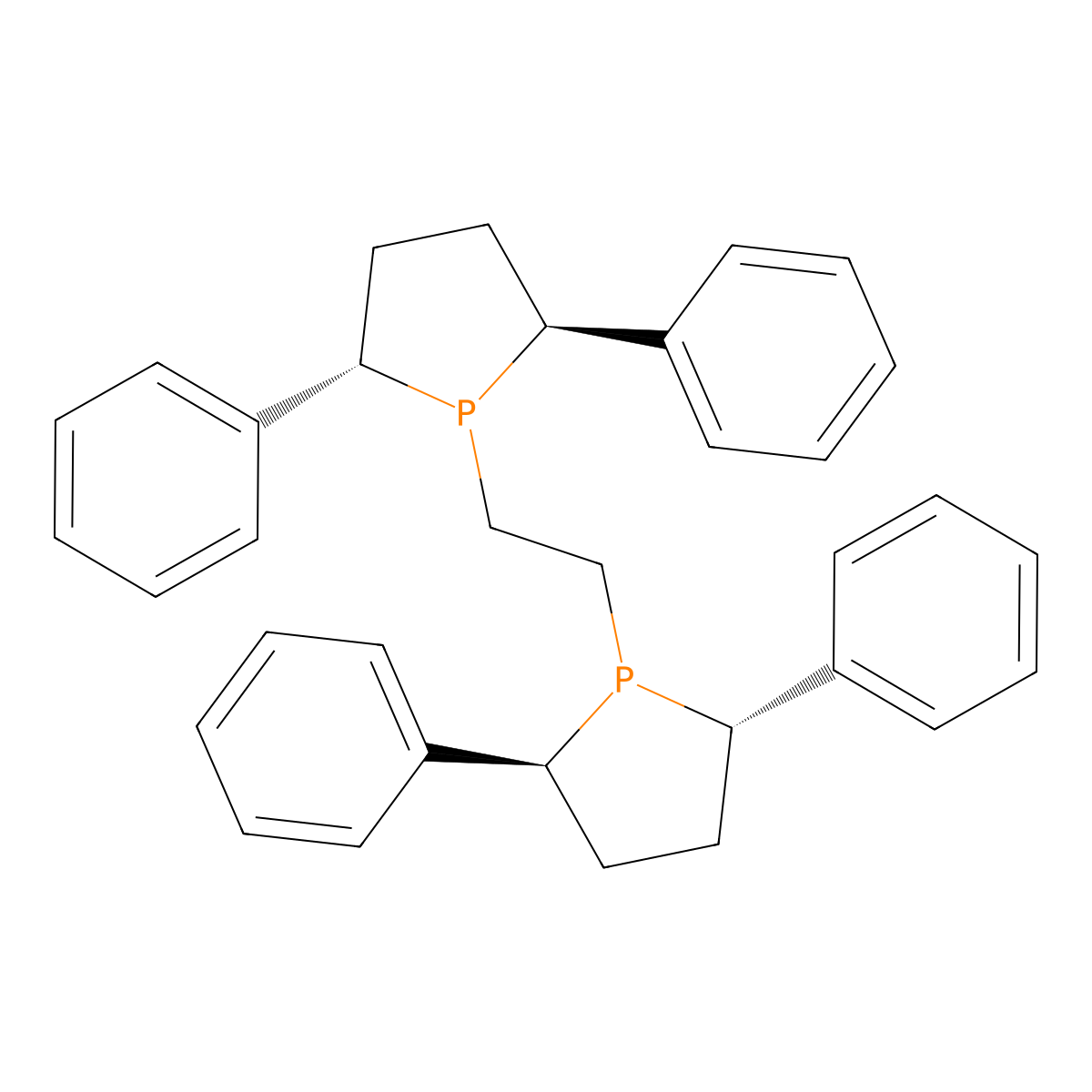 1,2-Bis((2S,5S)-2,5-diphenylphospholan-1-yl)ethane , (S,S)-Ph-BPE molecular structure, CAS 824395-67-7