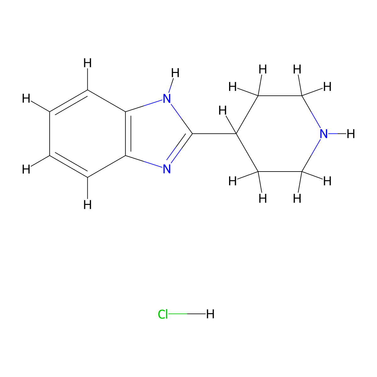 2-Piperidin-4-YL-1H-benzoimidazole hydrochloride molecular structure, CAS 824403-74-9