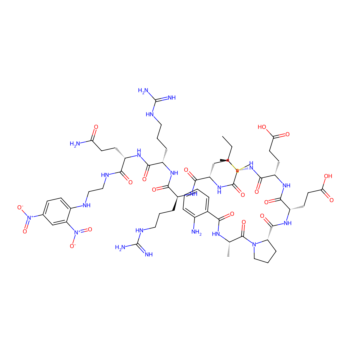 Abz-Ala-Pro-Glu-Glu-Ile-Met-Arg-Arg-Gln-EDDnp molecular structure, CAS 824405-61-0