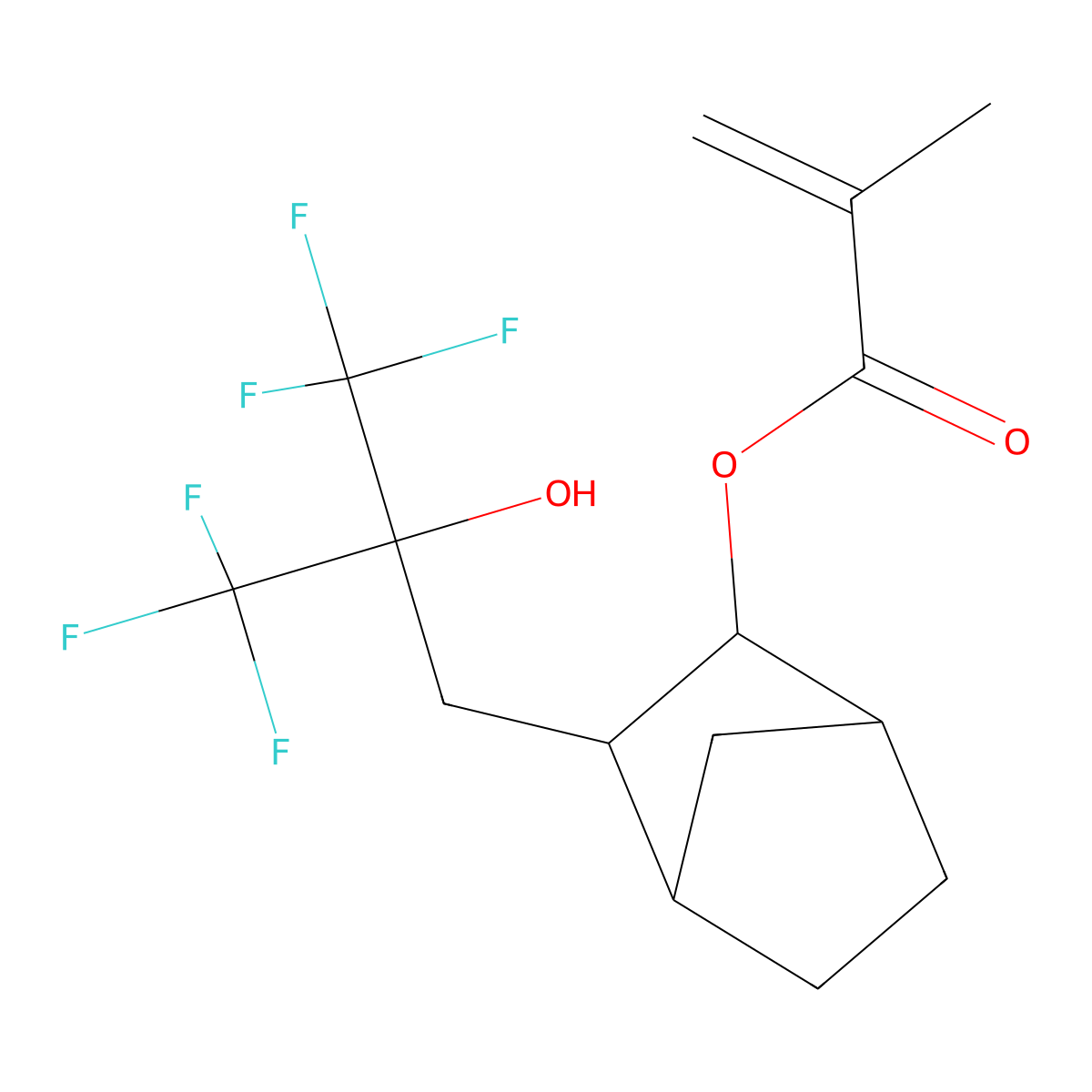 3-[3,3,3-Trifluoro-2-hydroxy-2-(trifluoromethyl)propyl]bicyclo[2.2.1]heptan-2-yl 2-methylprop-2-enoate molecular structure, CAS 824411-04-3