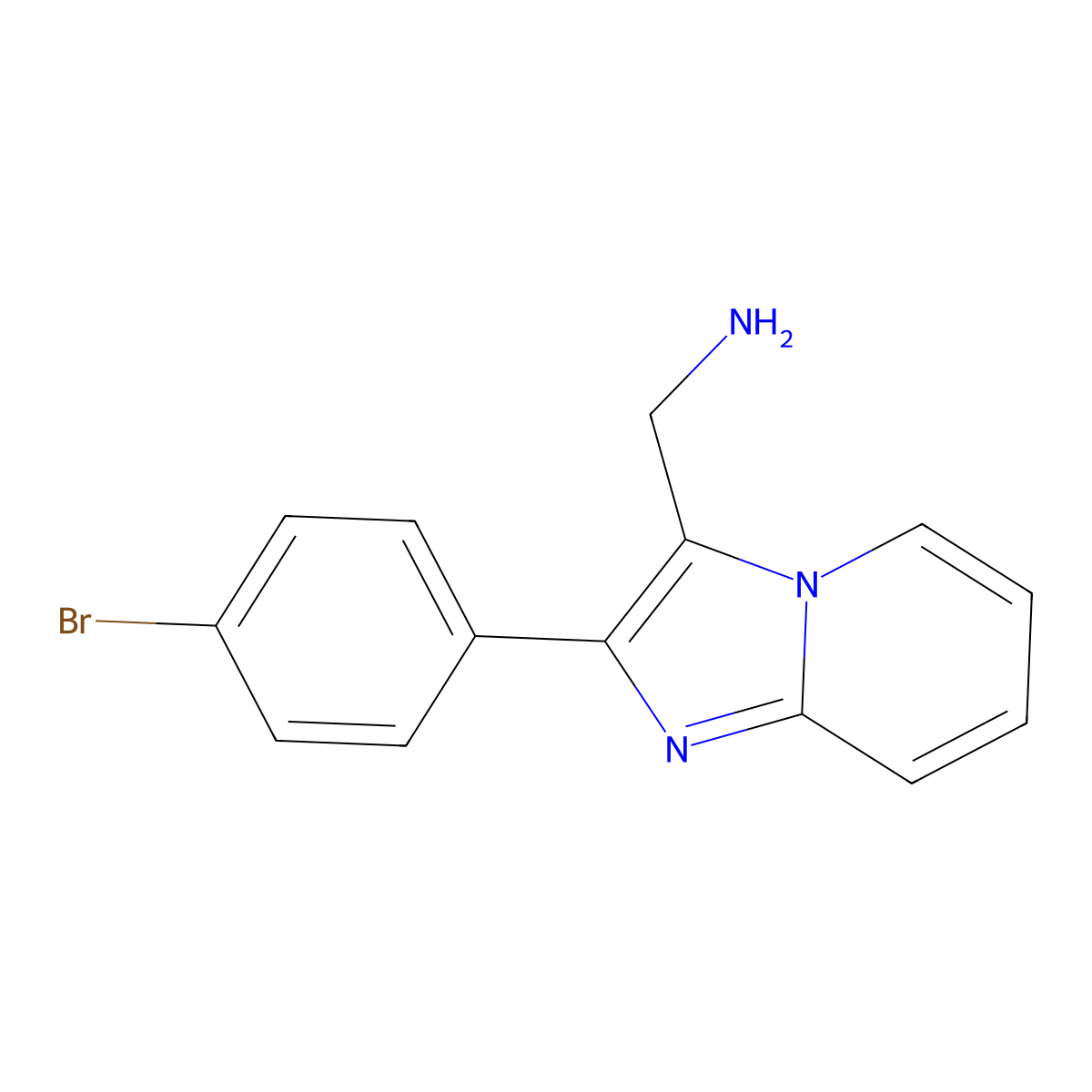 2-(4-Bromophenyl)imidazo(1,2-a)pyridine-3-methanamine molecular structure, CAS 824413-92-5