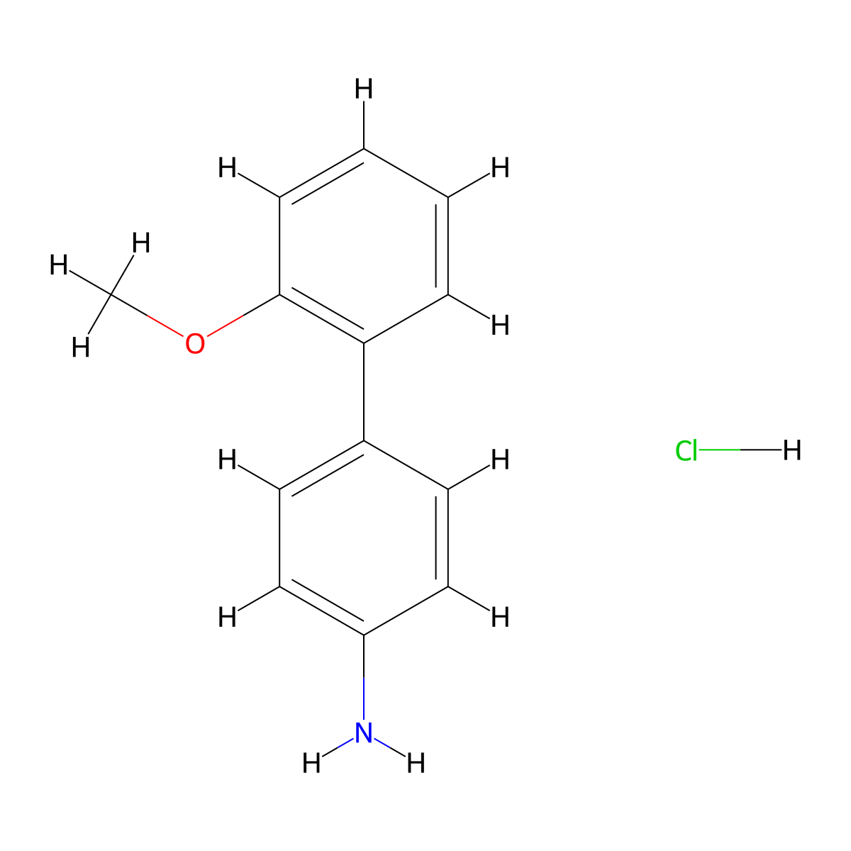 (2'-Methoxybiphenyl-4-yl)amine hydrochloride molecular structure, CAS 824414-16-6