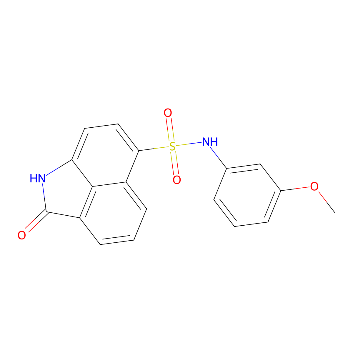 N-(3-methoxyphenyl)-2-oxo-1,2-dihydrobenzo[cd]indole-6-sulfonamide molecular structure, CAS 824417-23-4