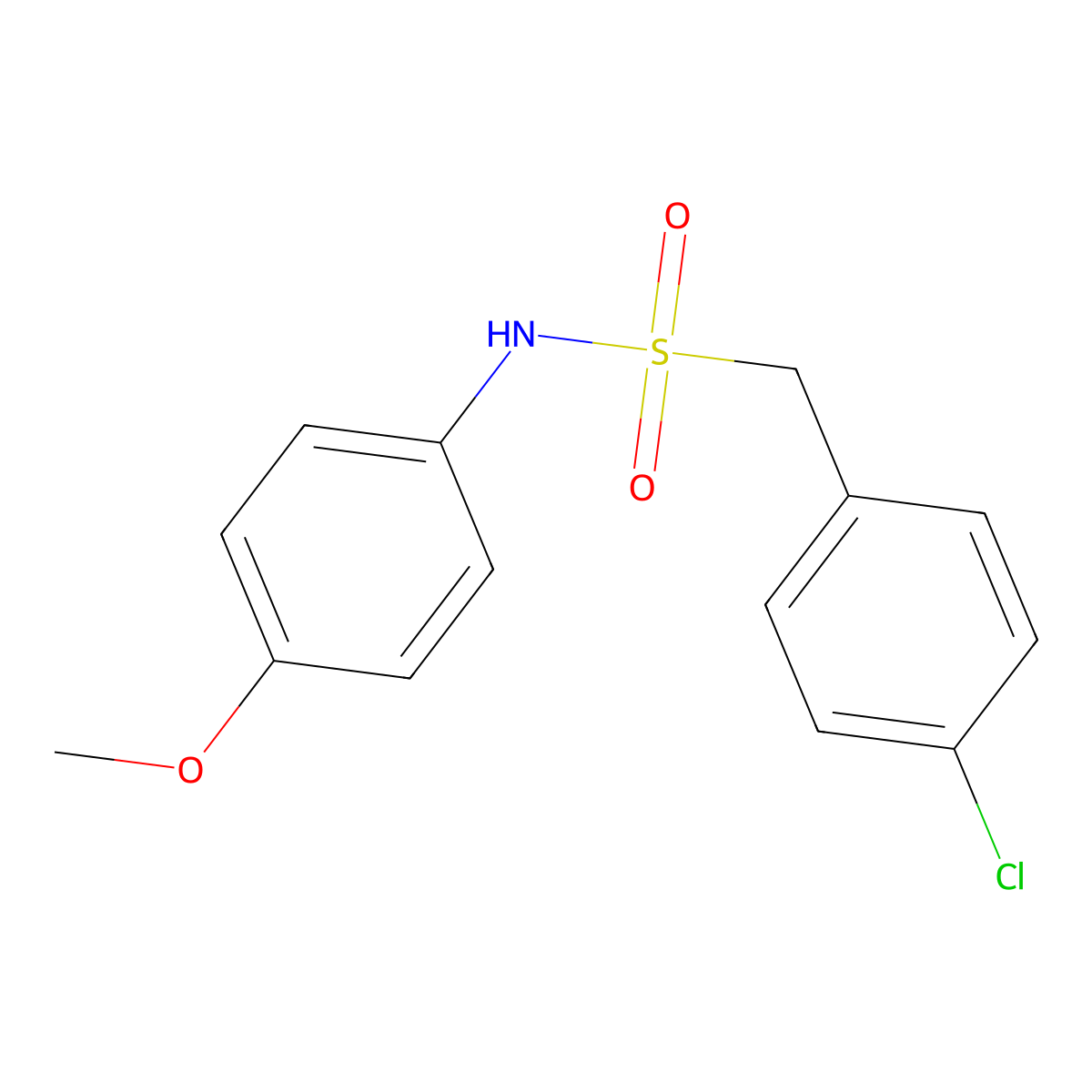 1-(4-chlorophenyl)-N-(4-methoxyphenyl)methanesulfonamide molecular structure, CAS 824417-49-4