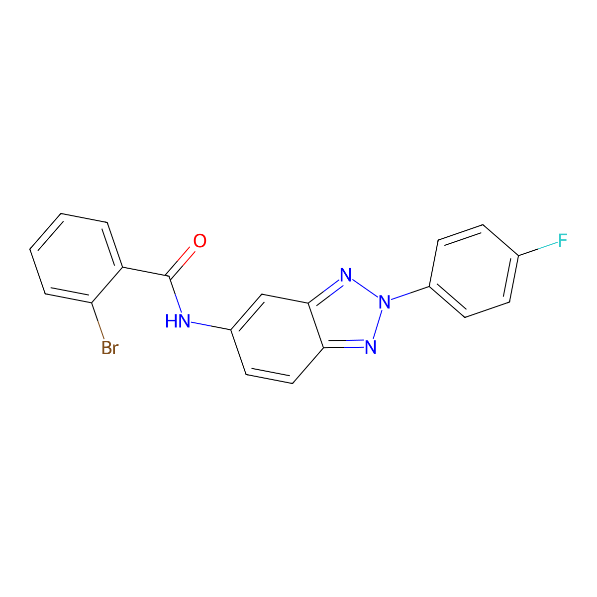 2-bromo-N-[2-(4-fluorophenyl)benzotriazol-5-yl]benzamide molecular structure, CAS 824417-61-0