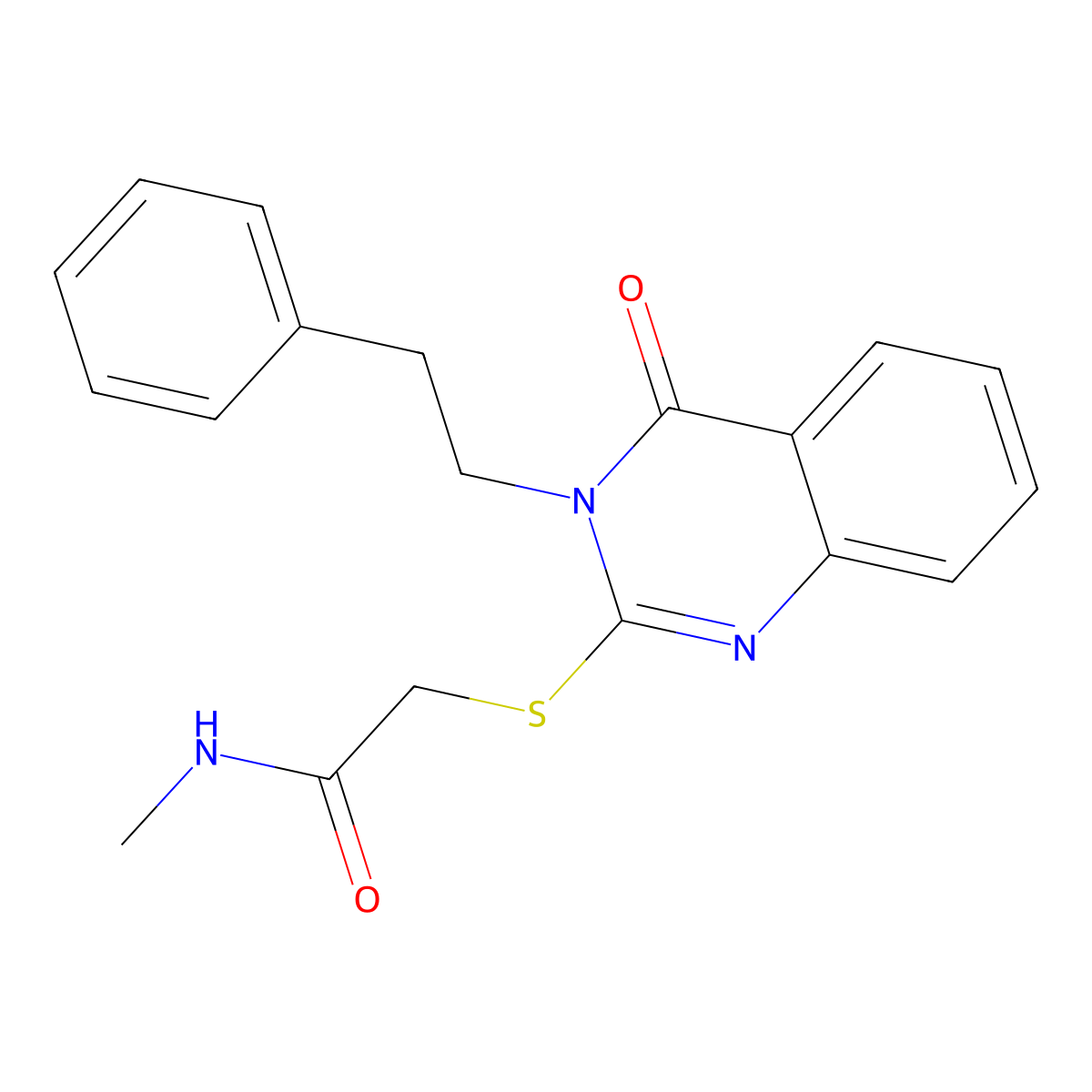 N-methyl-2-{[4-oxo-3-(2-phenylethyl)-3,4-dihydro-2-quinazolinyl]thio}acetamide molecular structure, CAS 824417-86-9