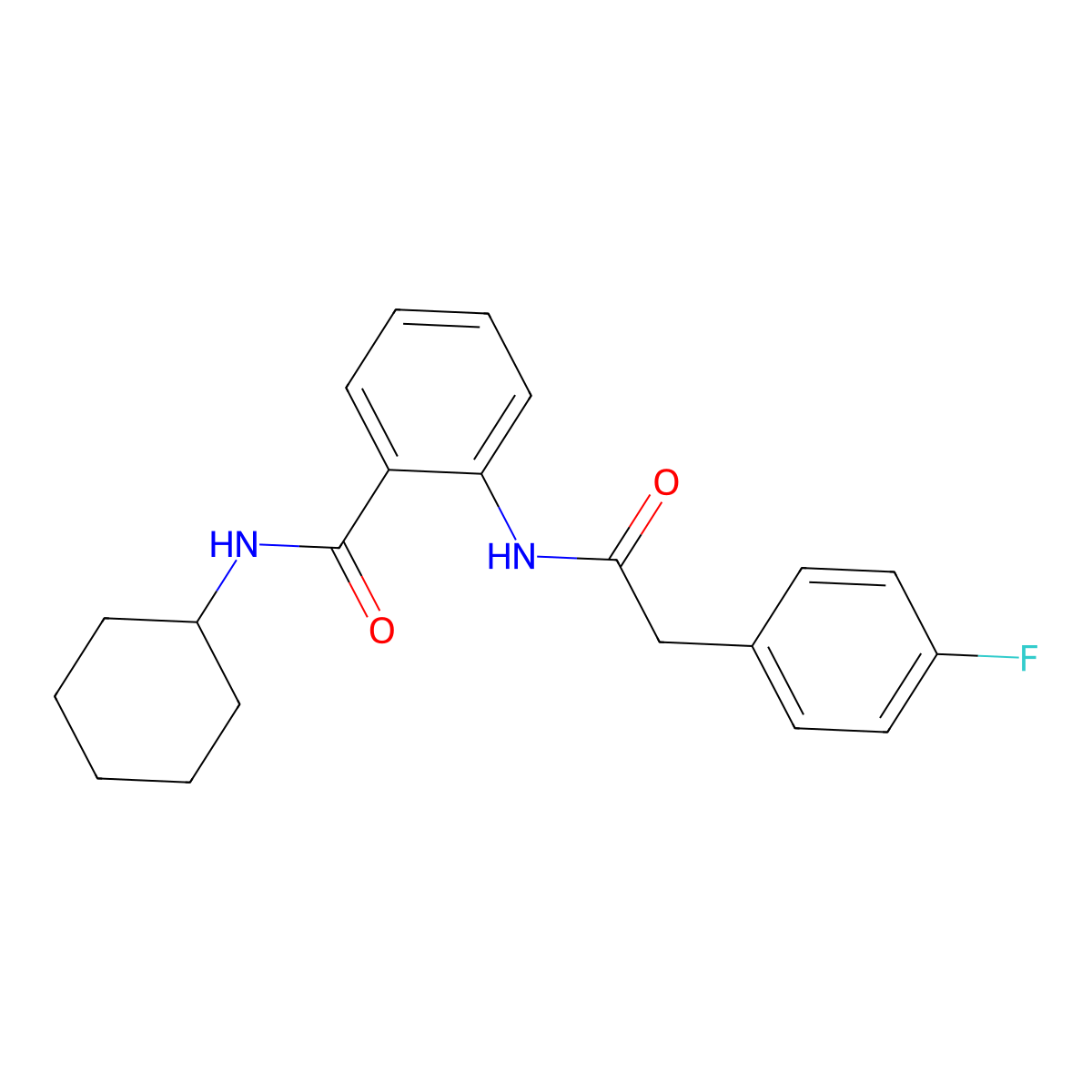 N-cyclohexyl-2-{[(4-fluorophenyl)acetyl]amino}benzamide molecular structure, CAS 824418-01-1