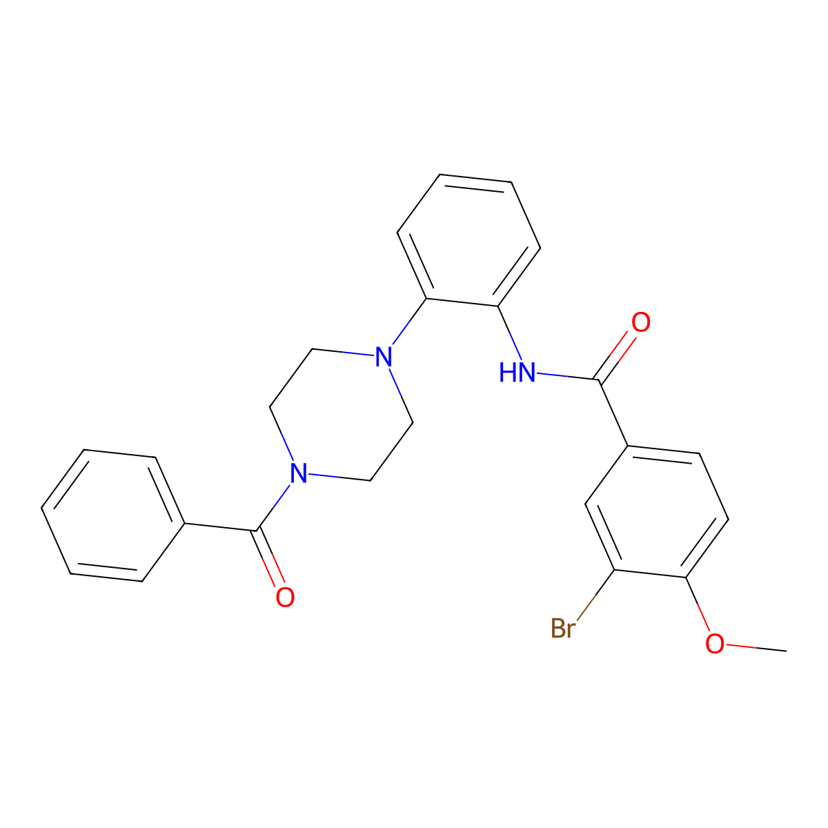 N-[2-(4-benzoylpiperazin-1-yl)phenyl]-3-bromo-4-methoxybenzamide molecular structure, CAS 824418-18-0