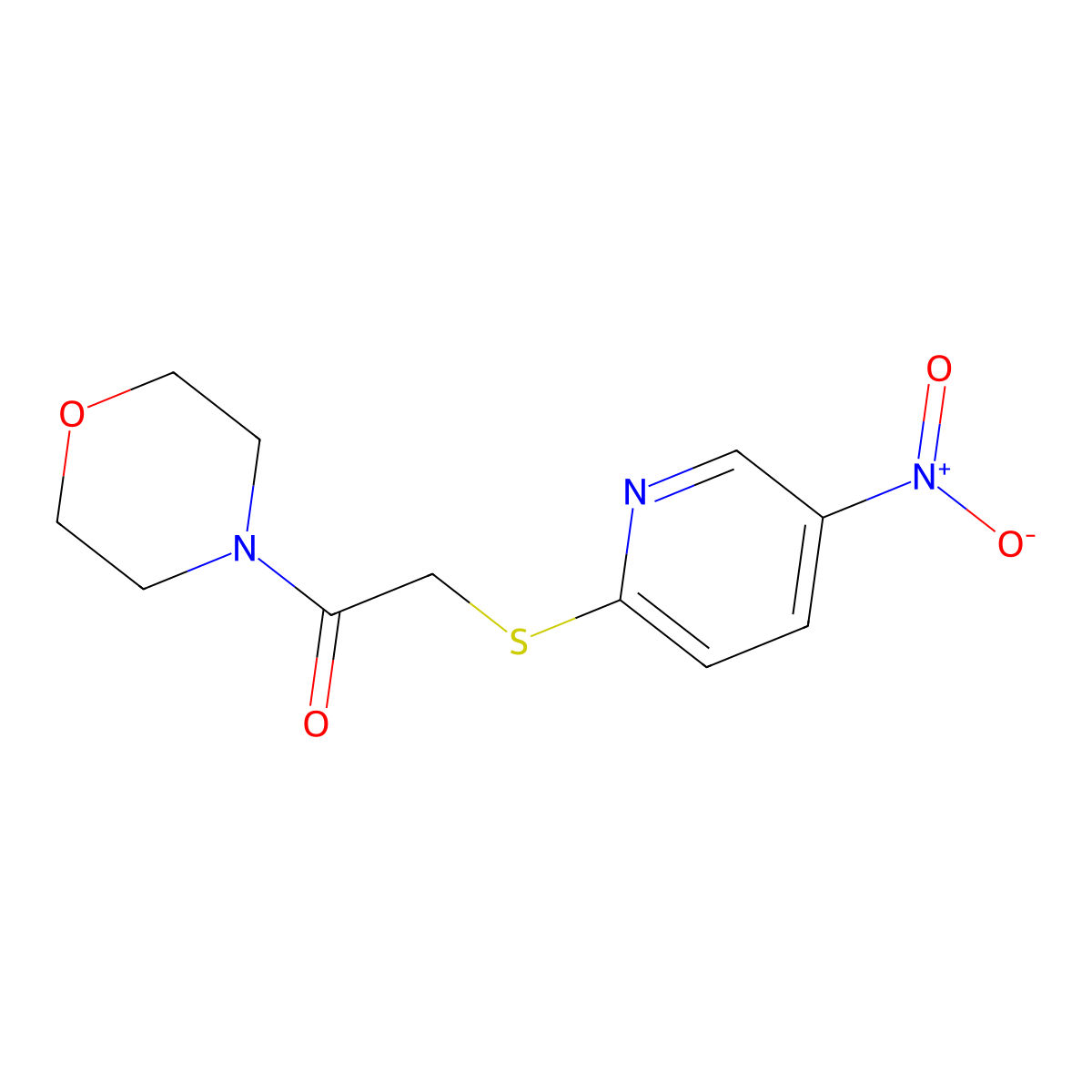 1-Morpholin-4-yl-2-(5-nitropyridin-2-yl)sulfanylethanone molecular structure, CAS 824418-29-3