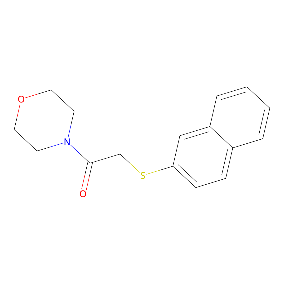 1-Morpholino-2-(naphthalen-2-ylthio)ethanone molecular structure, CAS 824418-43-1