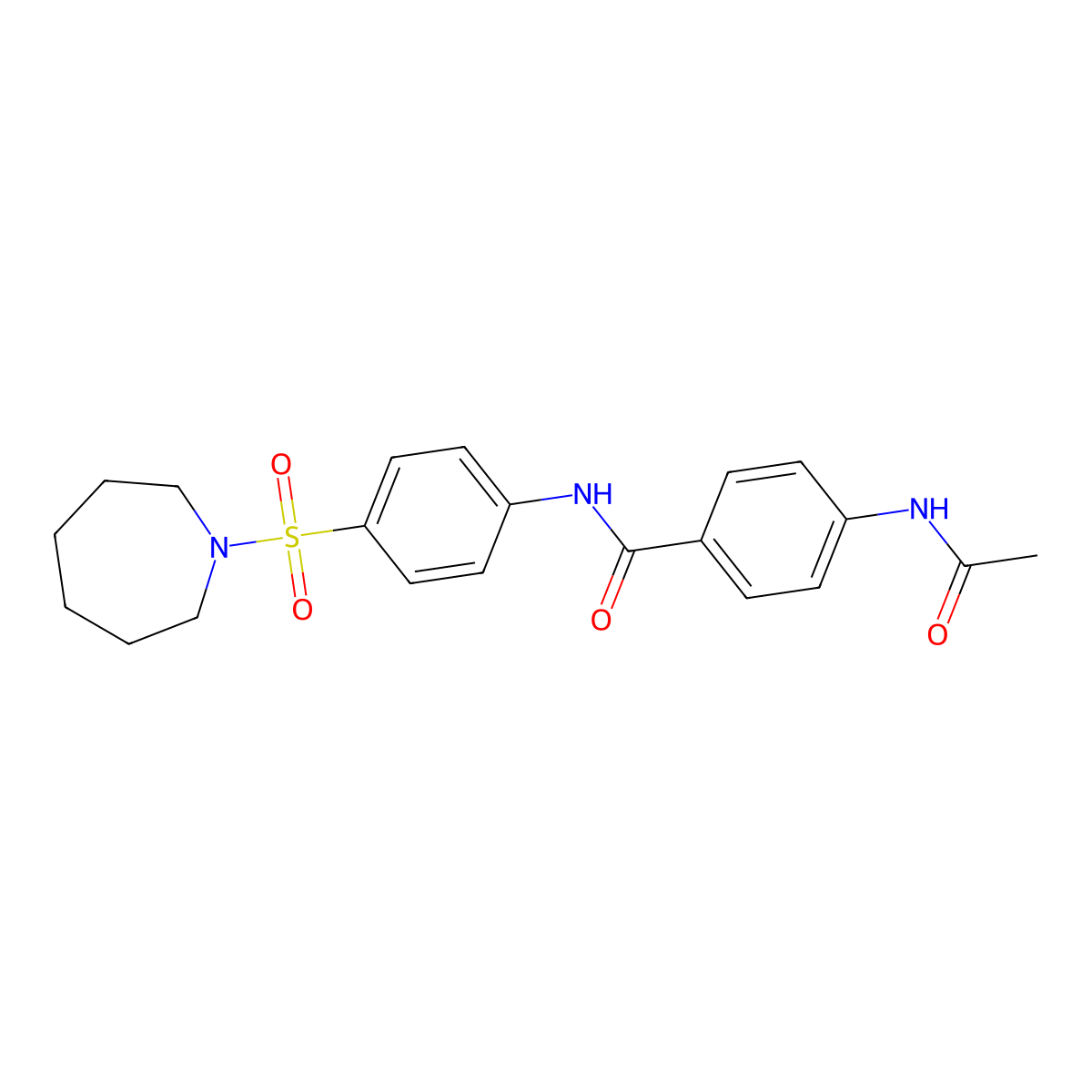 4-acetamido-N-[4-(azepan-1-ylsulfonyl)phenyl]benzamide molecular structure, CAS 824418-51-1