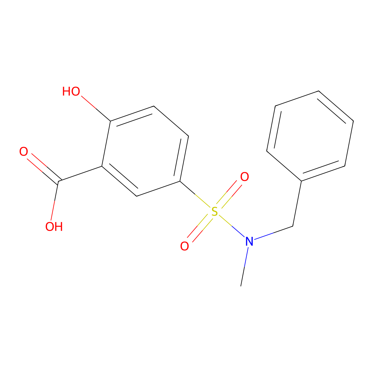 5-[Benzyl(methyl)sulfamoyl]-2-hydroxybenzoic acid molecular structure, CAS 824418-60-2