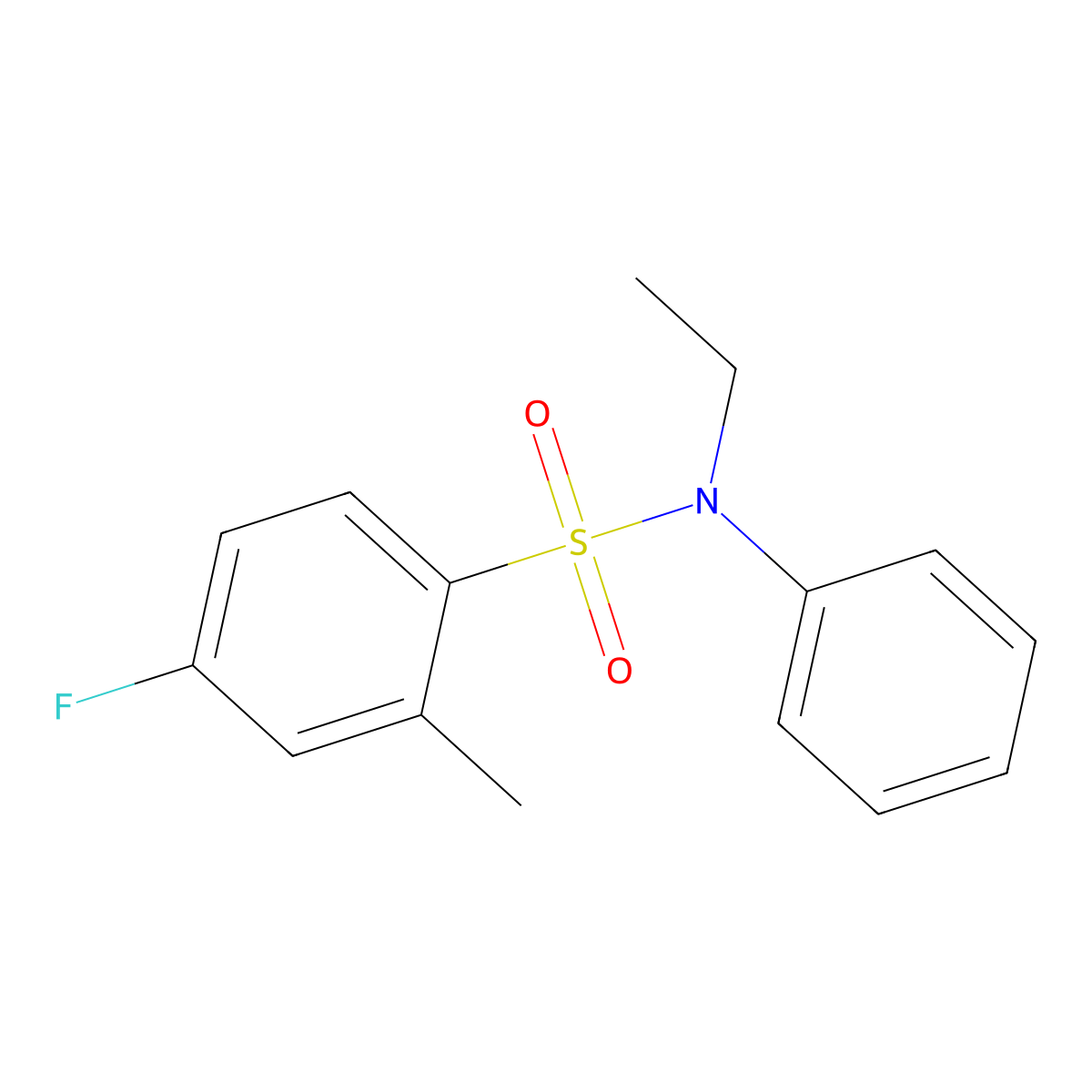 N-ethyl-4-fluoro-2-methyl-N-phenylbenzenesulfonamide molecular structure, CAS 824418-74-8