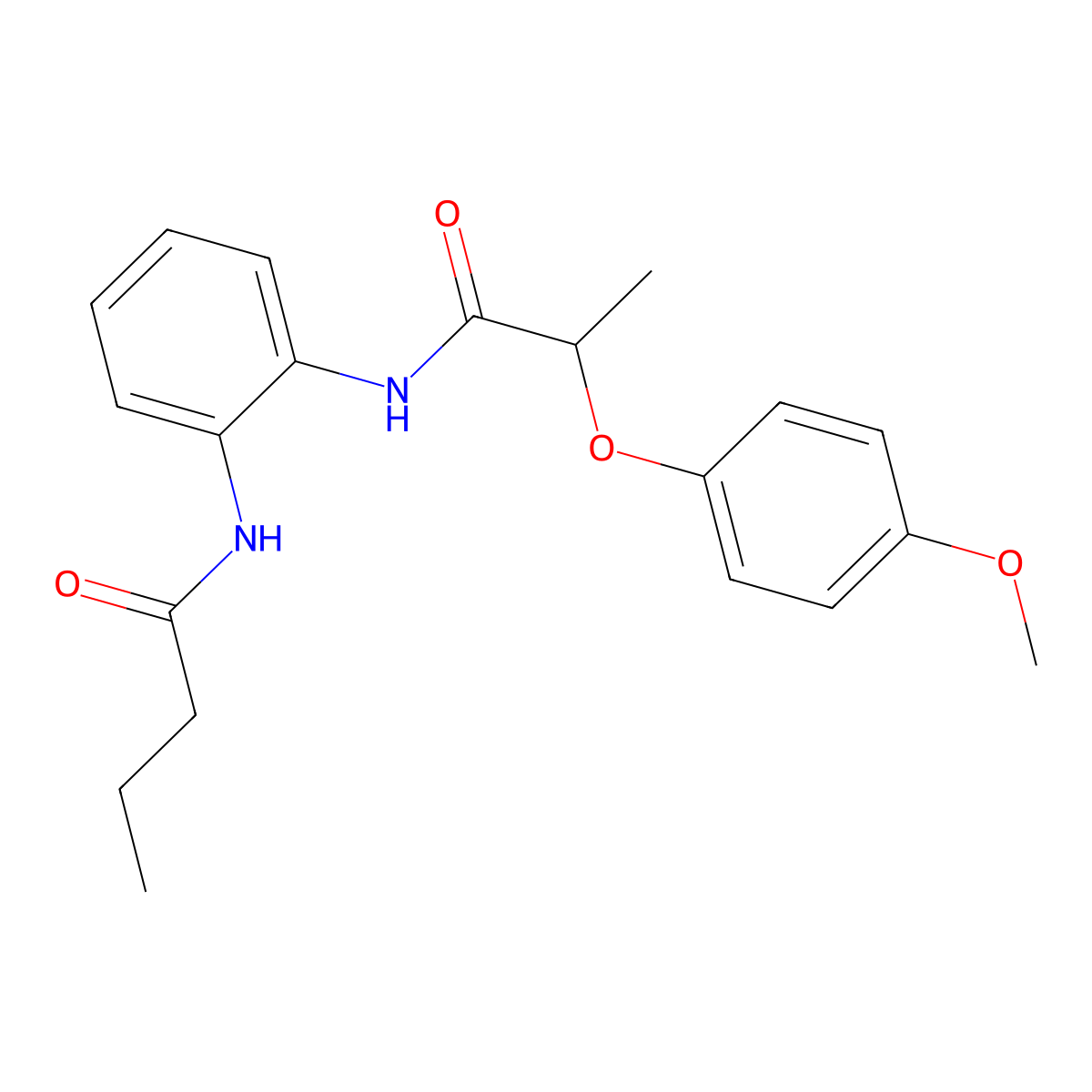 N-[2-[2-(4-methoxyphenoxy)propanoylamino]phenyl]butanamide molecular structure, CAS 824418-77-1