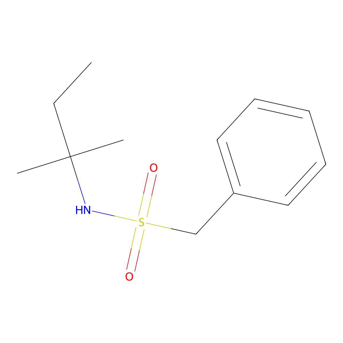 N-(2-methylbutan-2-yl)-1-phenylmethanesulfonamide molecular structure, CAS 824418-79-3