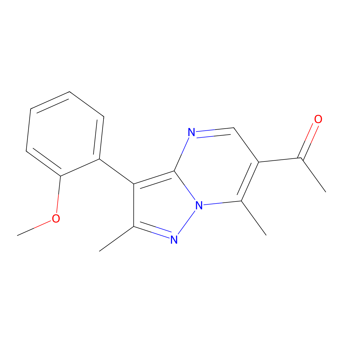 1-[3-(2-Methoxyphenyl)-2,7-dimethylpyrazolo[1,5-a]pyrimidin-6-yl]ethanone molecular structure, CAS 824418-91-9