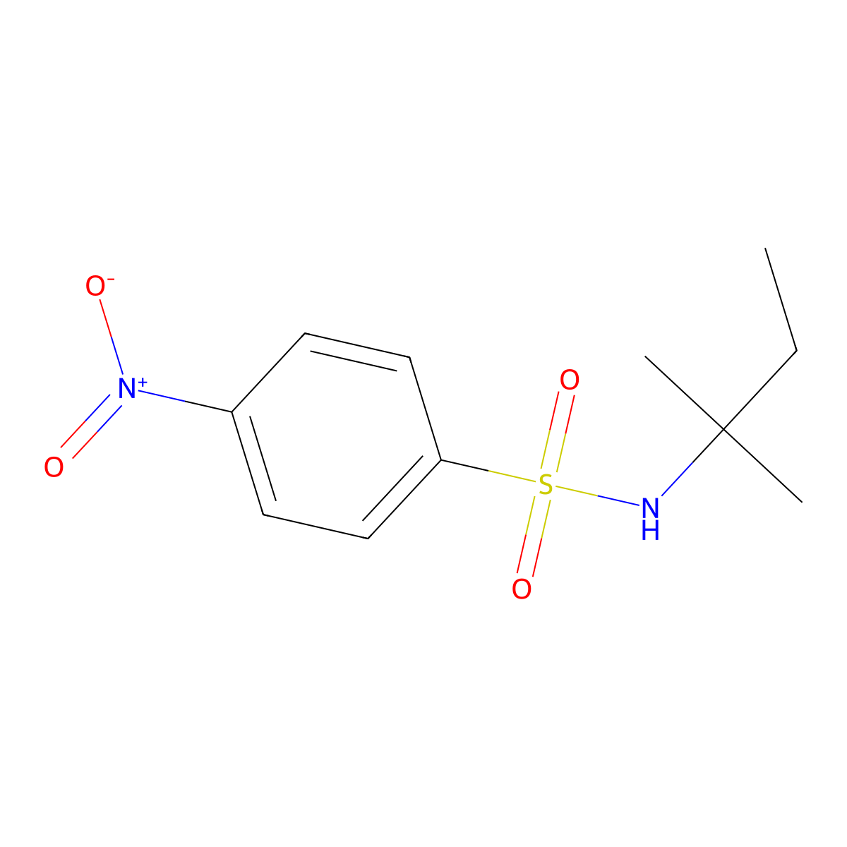 N-(2-methylbutan-2-yl)-4-nitrobenzenesulfonamide molecular structure, CAS 824419-10-5